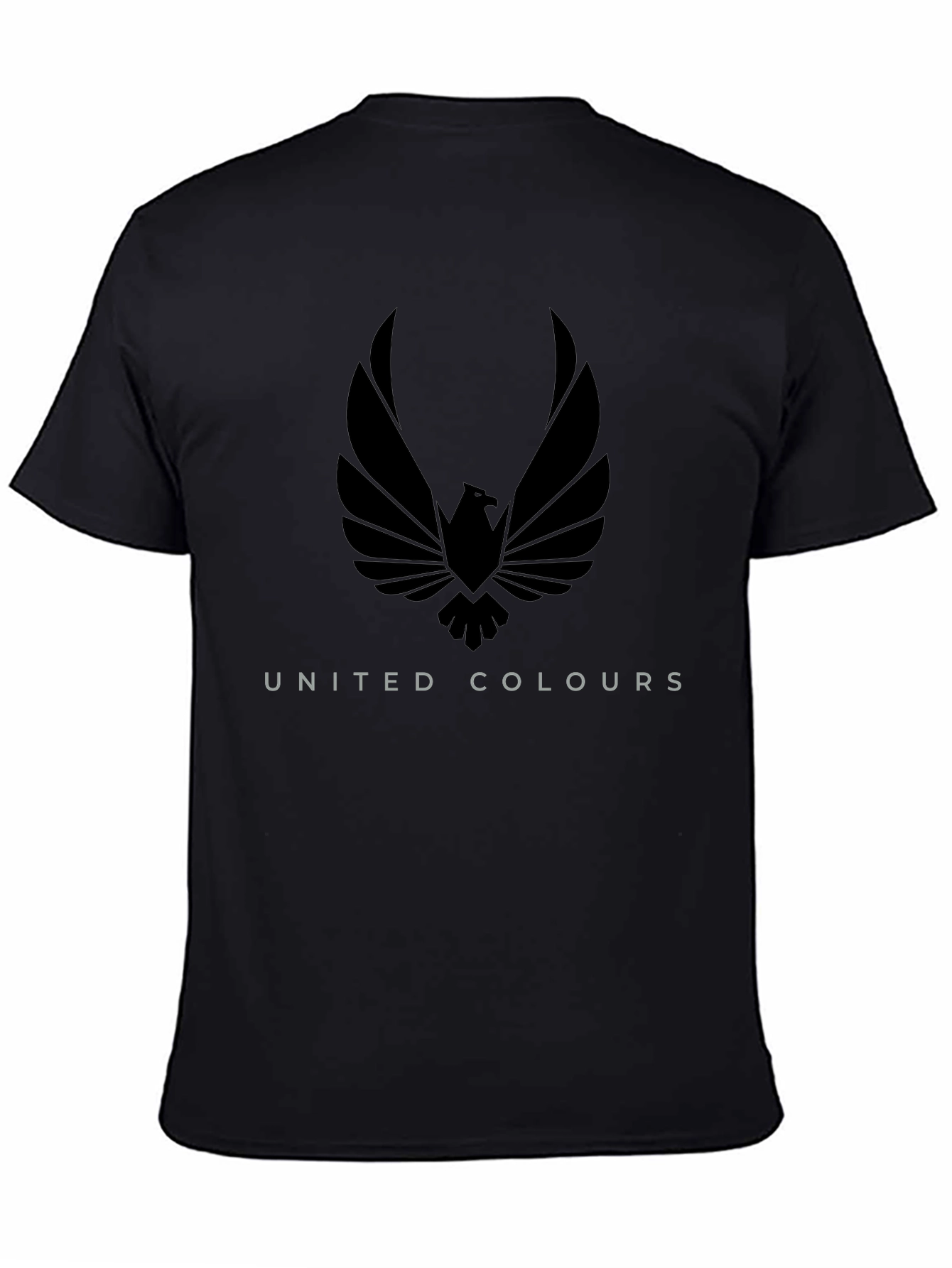 Black T-Shirt with Eagle and United Colours Print