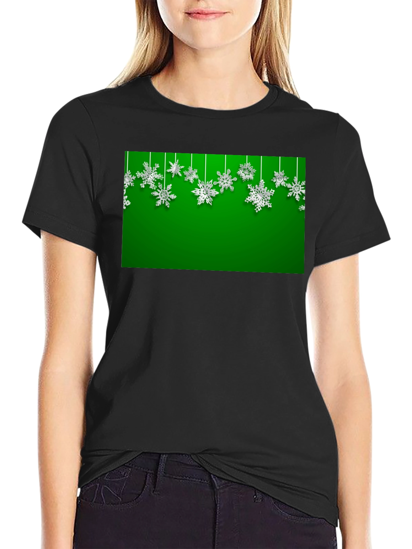 Festive Snowflake Graphic Tee - Holiday Season Style