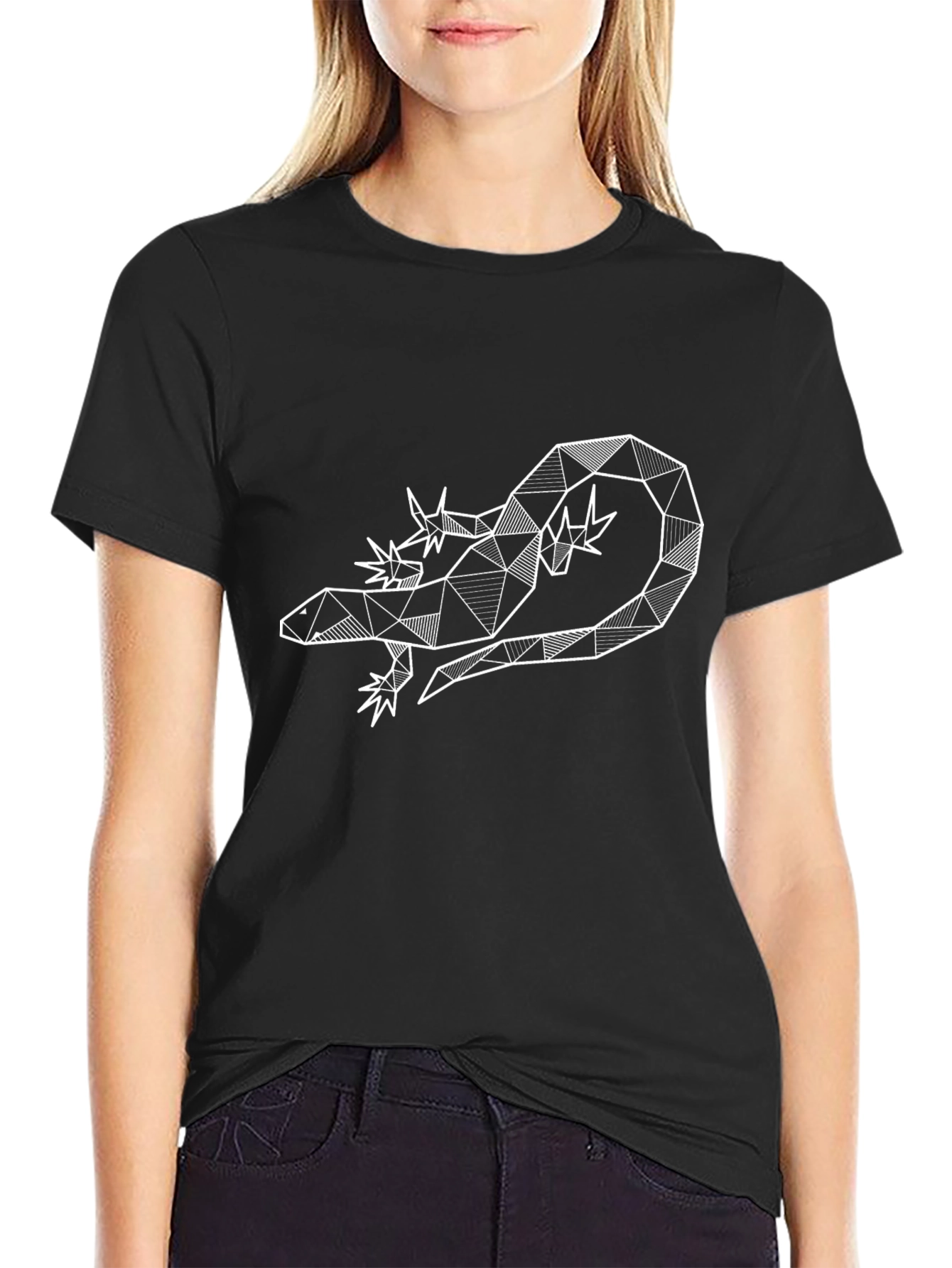 Geometric Lizard Tee - Modern Reptile T-Shirt