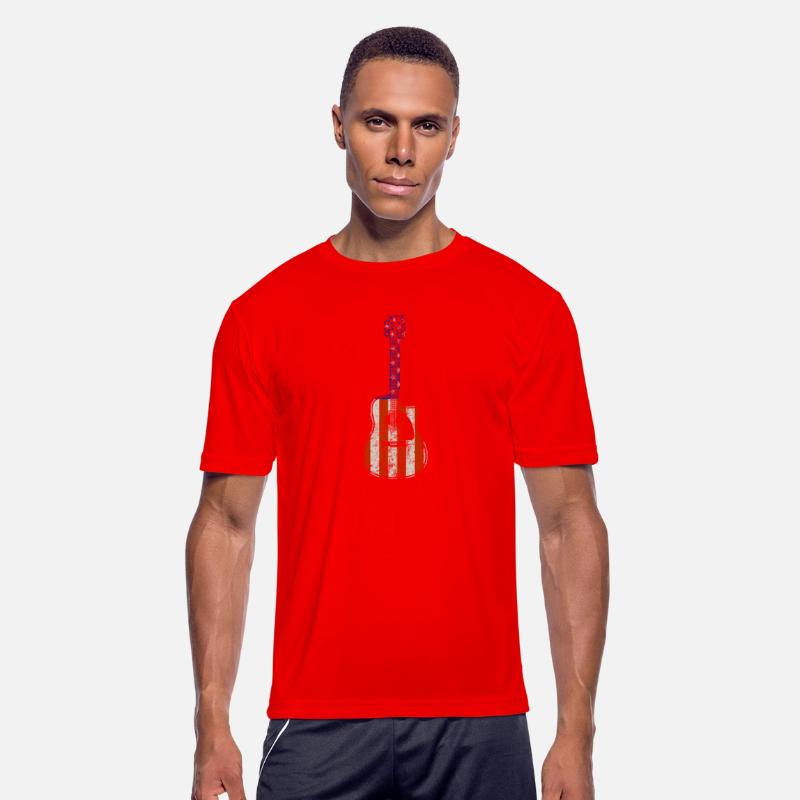 Acoustic Guitar Player Musician US American Flag G