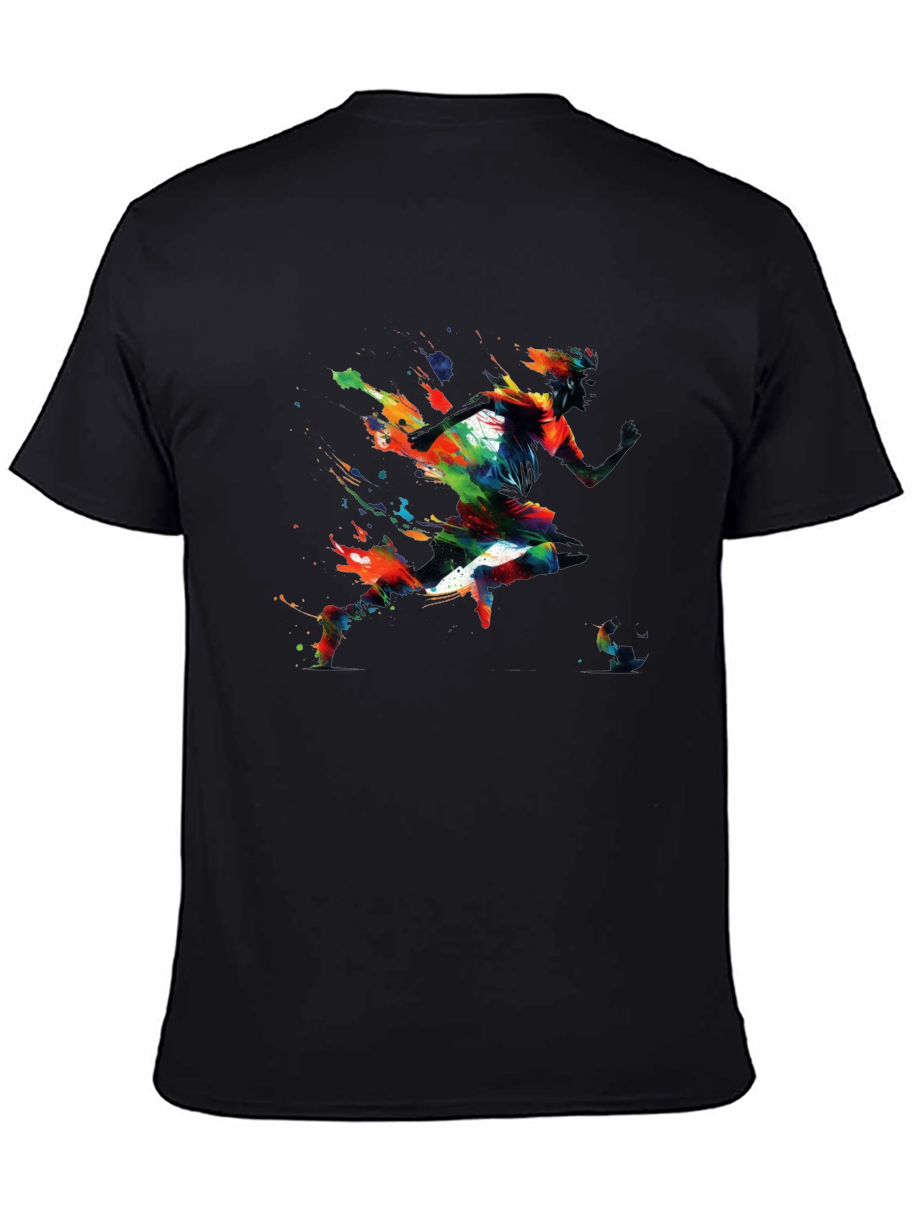 Abstract Runner Graphic Print Black T-Shirt