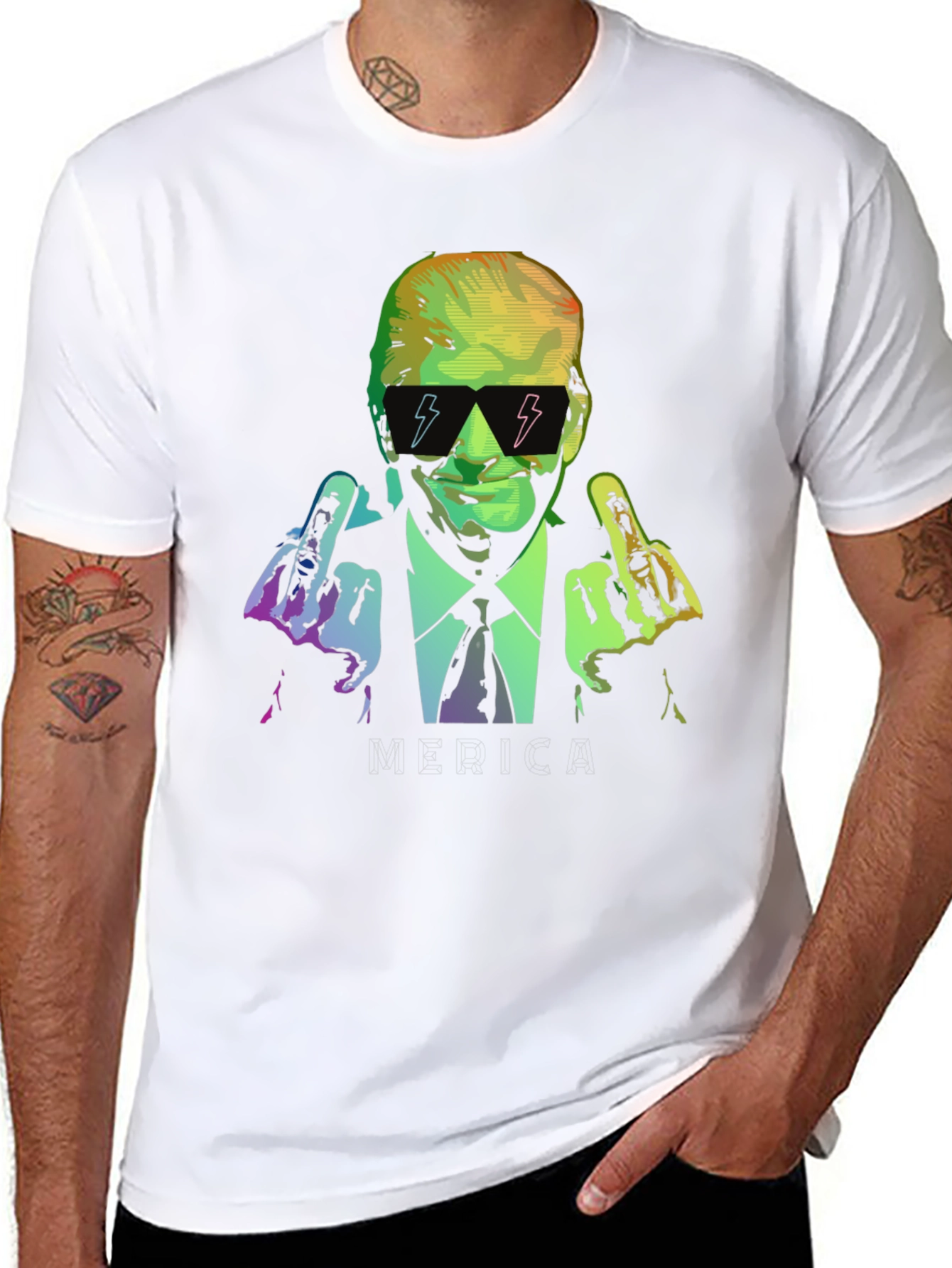 Trump Middle Finger Graphic T-Shirt