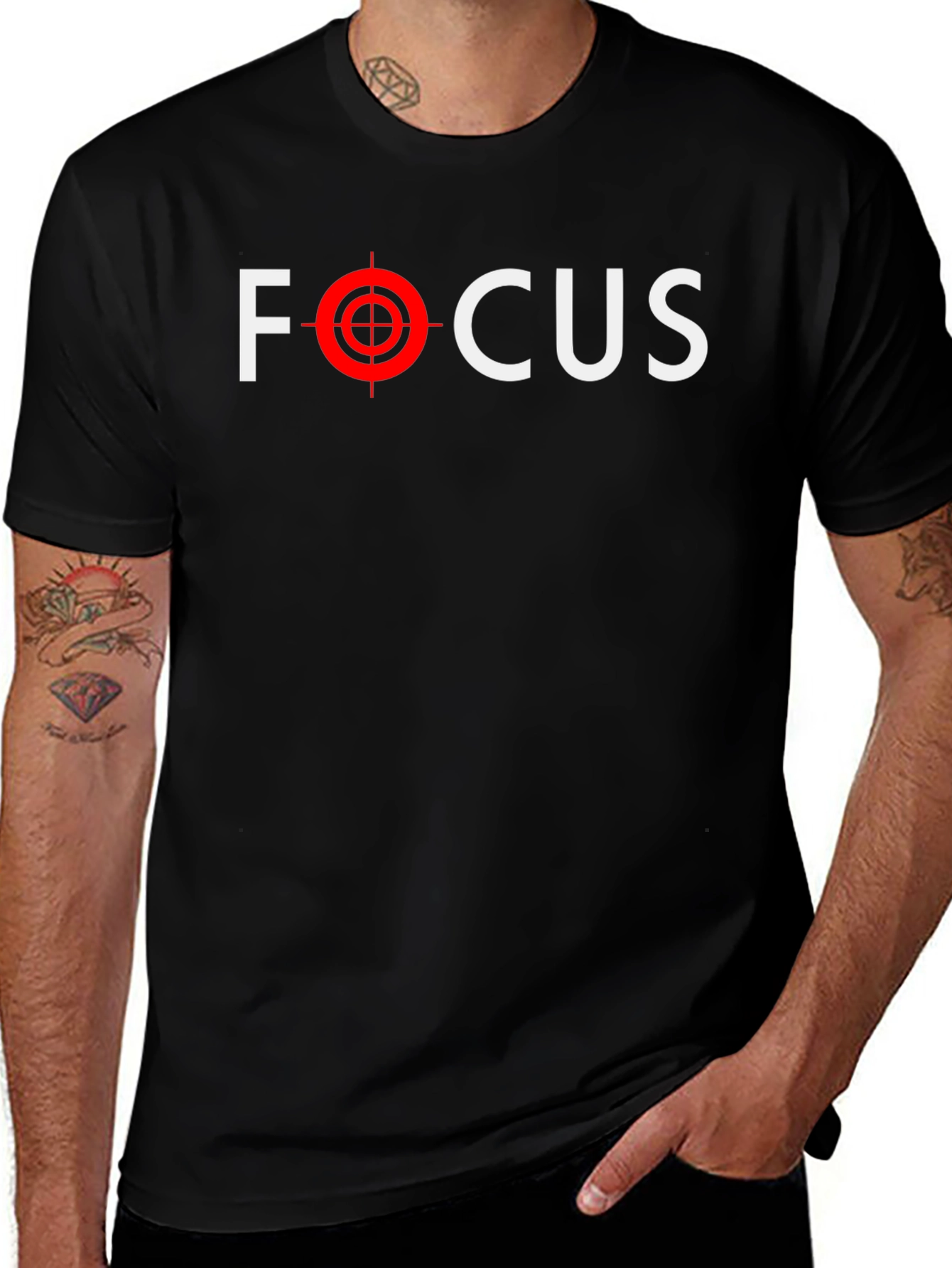 Focus Graphic Tee - Black Crew Neck