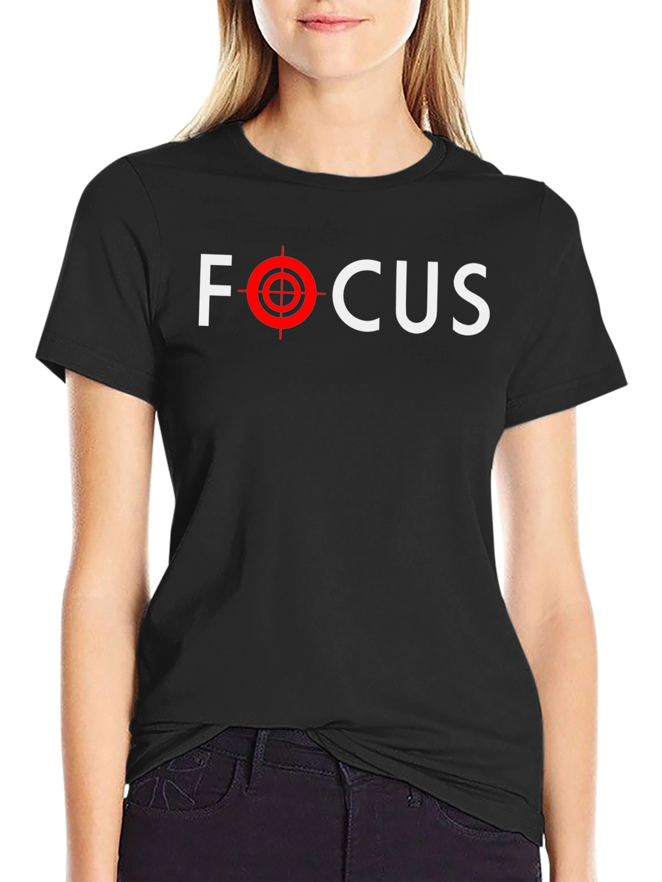 Focus Graphic Tee - Black Crew Neck