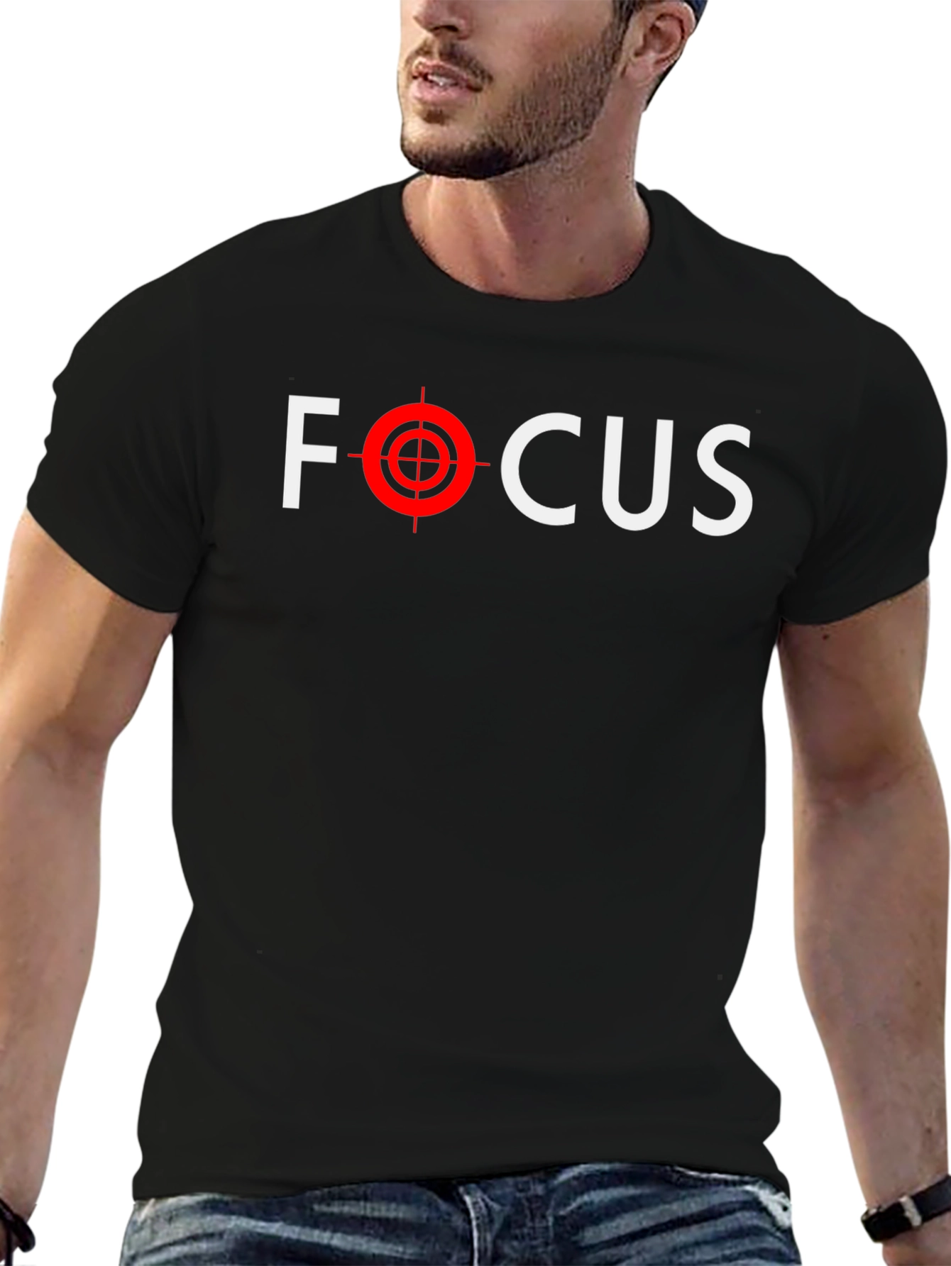 Focus Graphic Tee - Black Crew Neck