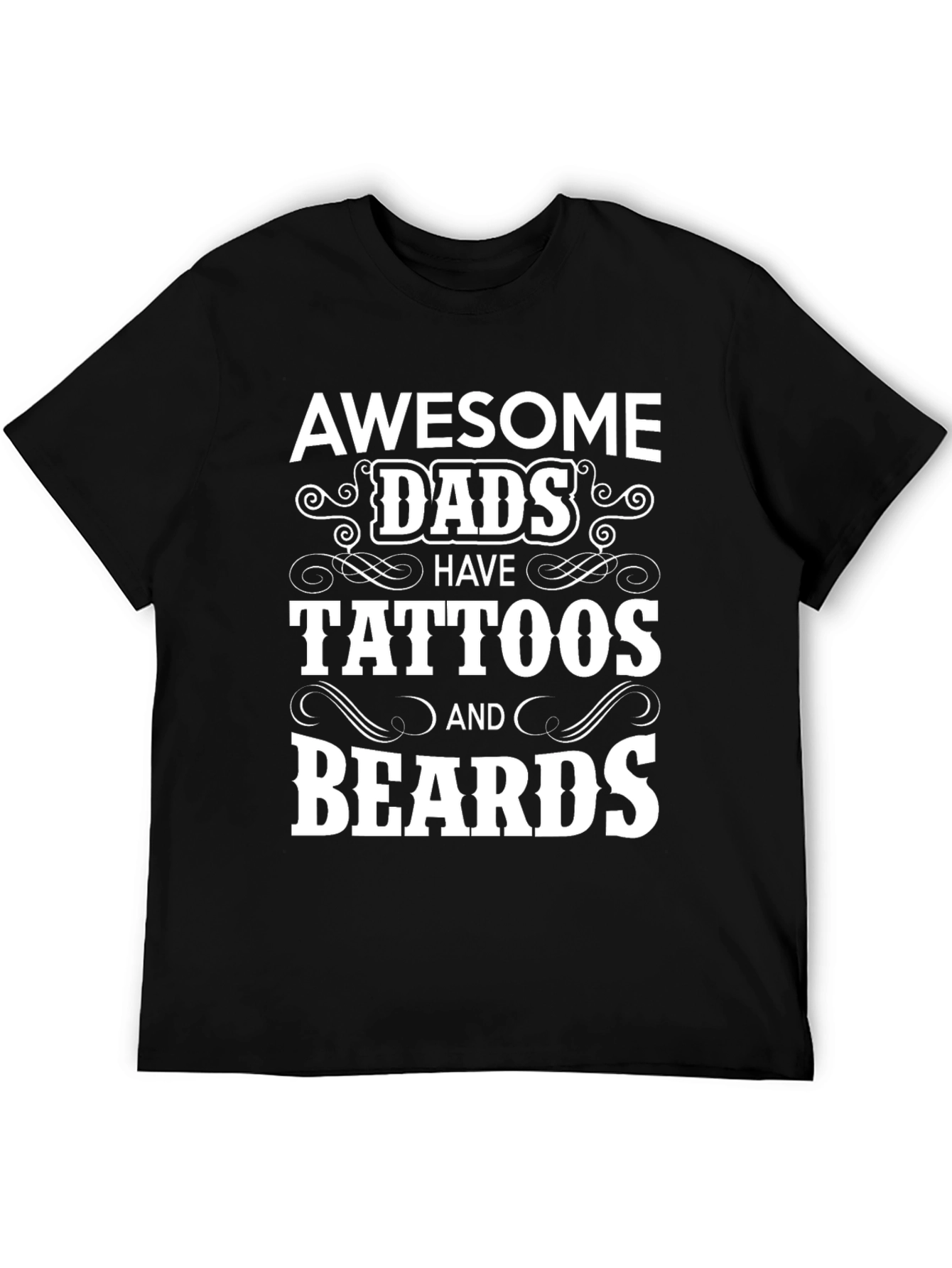 Awesome Dads Tattoos & Beards Graphic T-Shirt