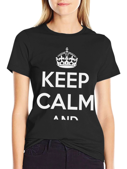 Keep Calm T-Shirt - Black Cotton Blend Classic Design