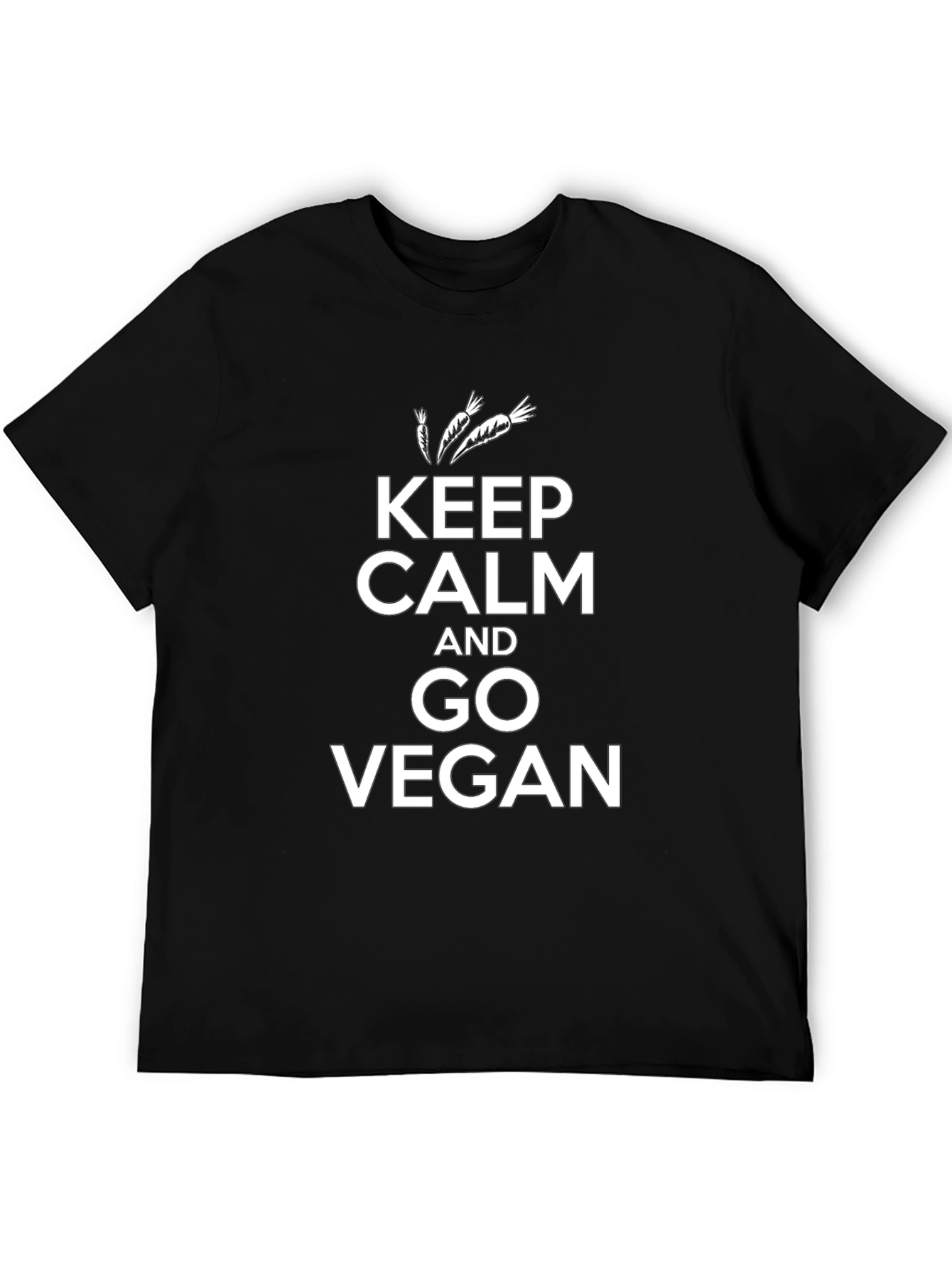 Keep Calm and Go Vegan Graphic T-Shirt