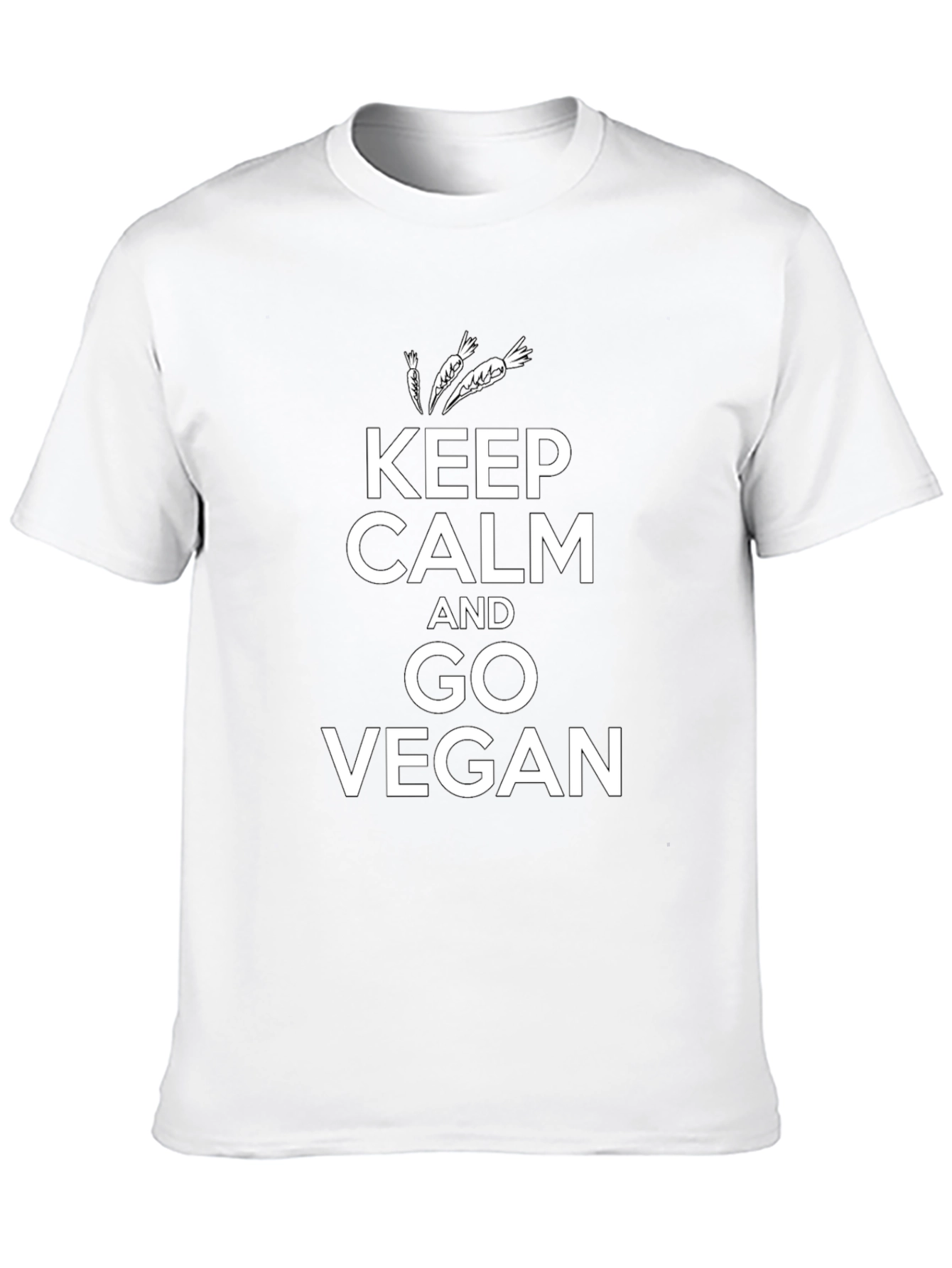 Keep Calm and Go Vegan Graphic T-Shirt