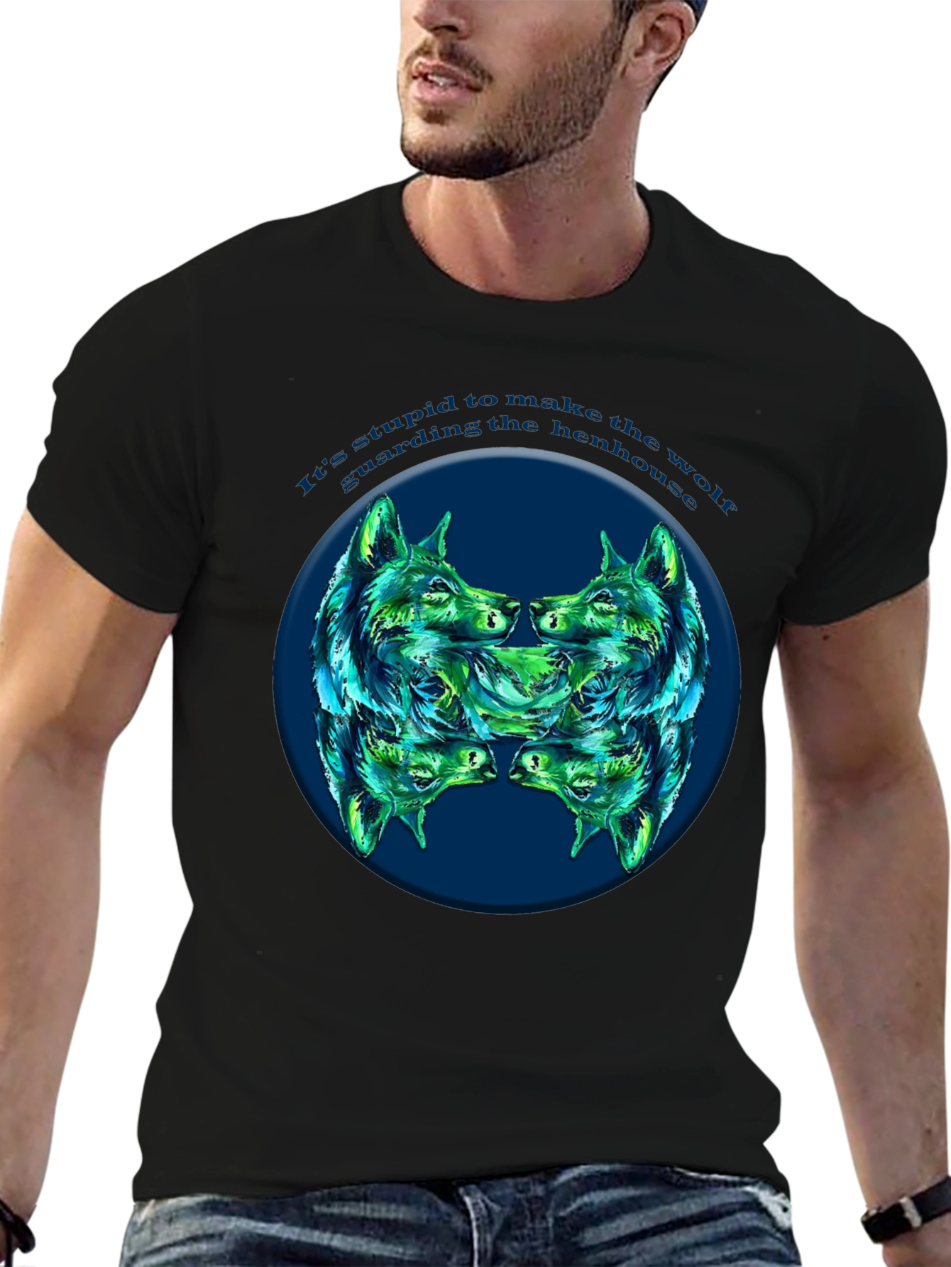Wolf Henhouse Graphic Tee - Mens Black T-Shirt