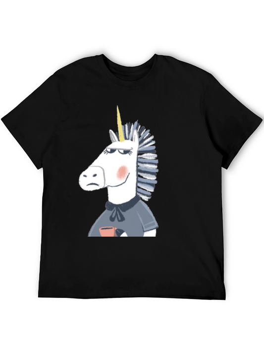 Unicorn Graphic Tee - Black Cotton T-Shirt