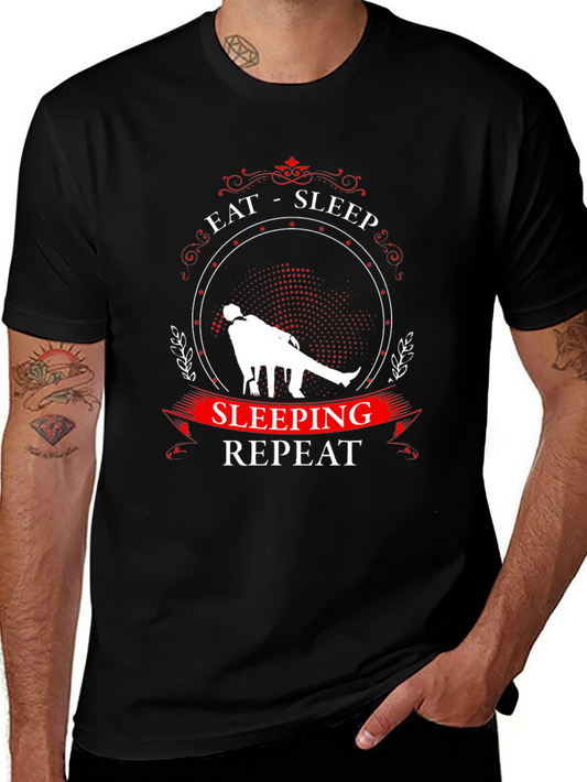 Eat Sleep Sleeping Repeat Black Graphic Tee