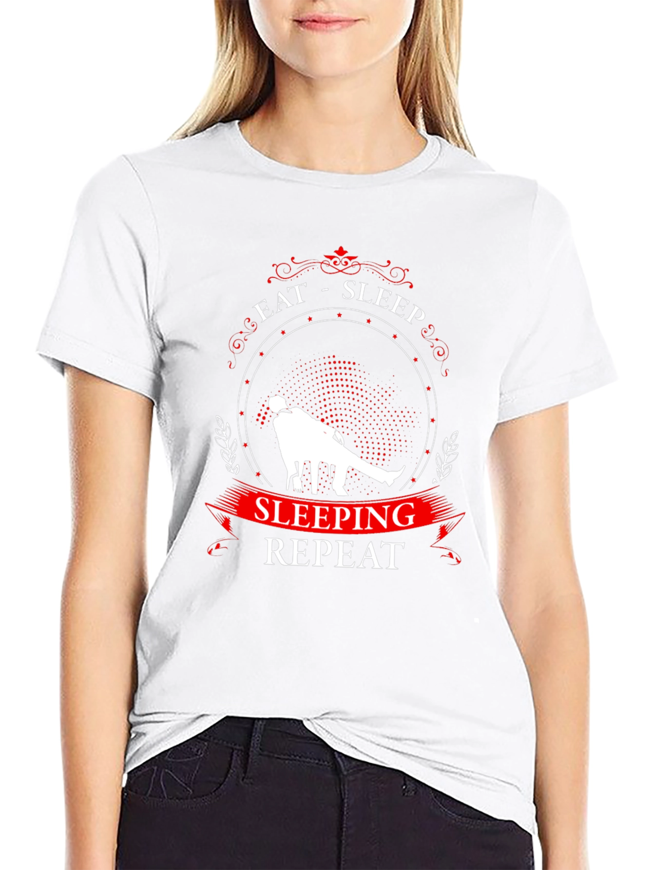 Eat Sleep Sleeping Repeat Black Graphic Tee