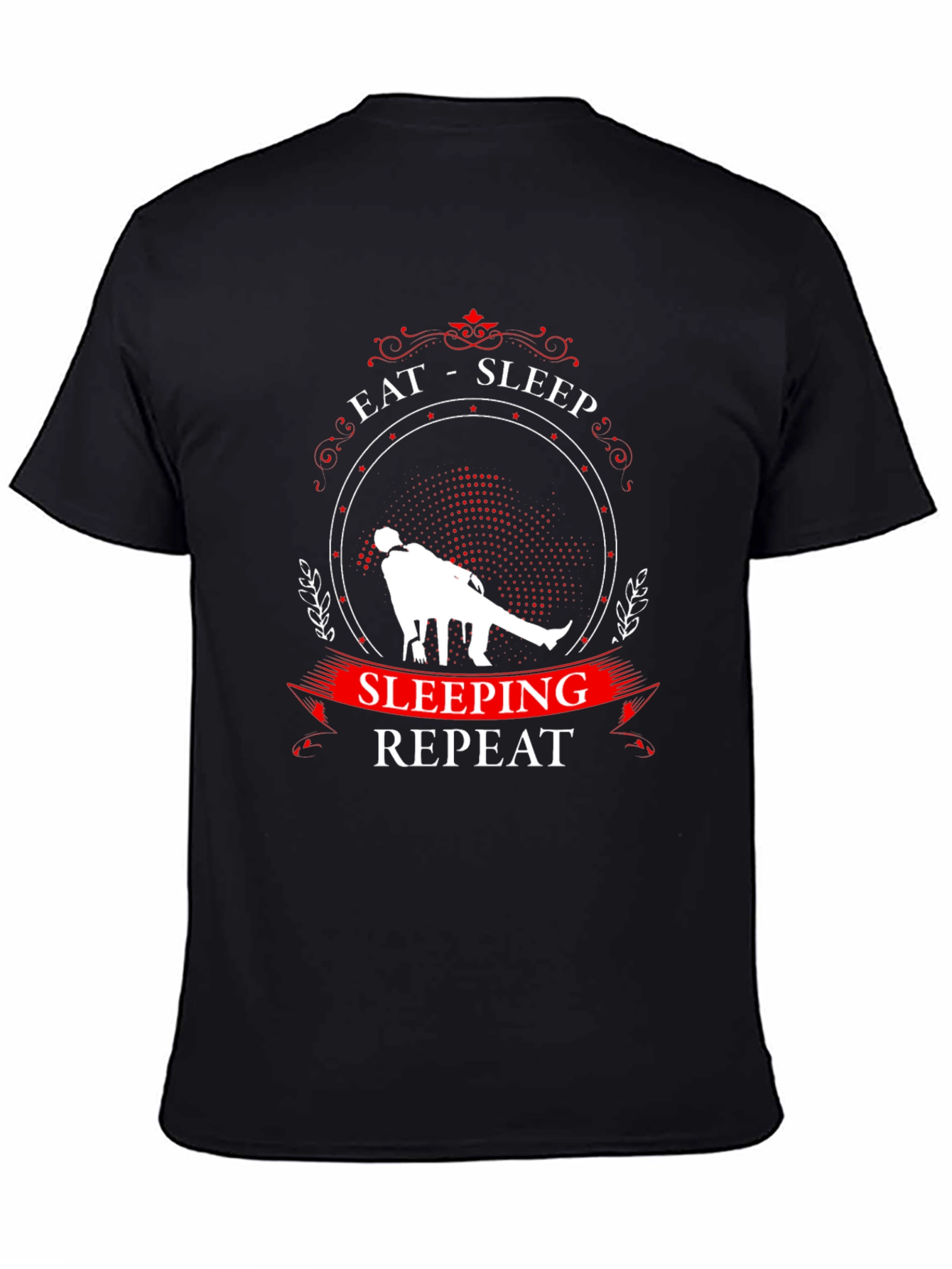 Eat Sleep Sleeping Repeat Black Graphic Tee