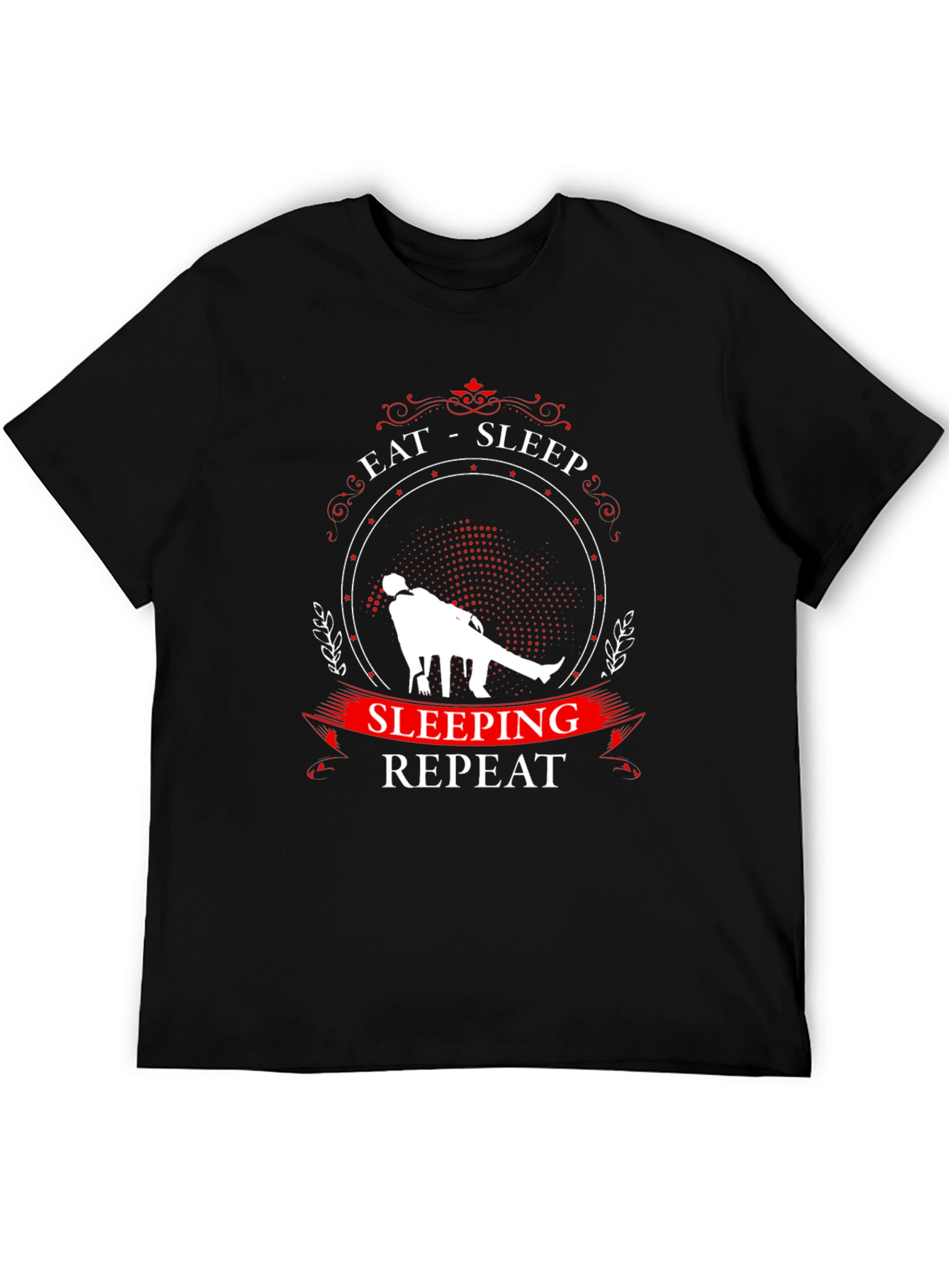 Eat Sleep Sleeping Repeat Black Graphic Tee