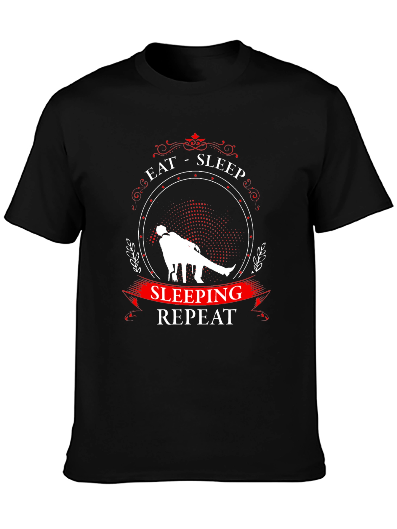 Eat Sleep Sleeping Repeat Black Graphic Tee