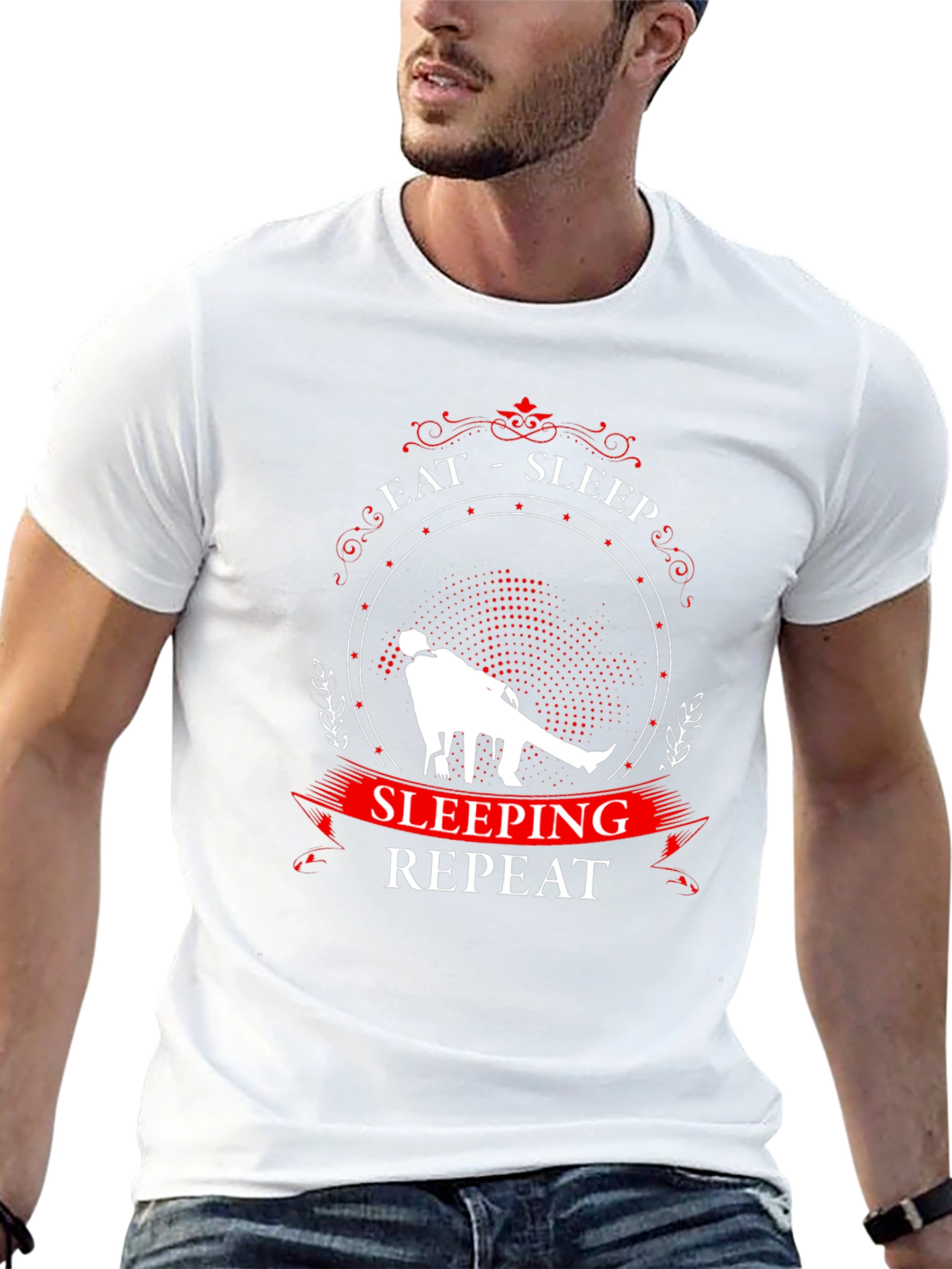 Eat Sleep Sleeping Repeat Black Graphic Tee