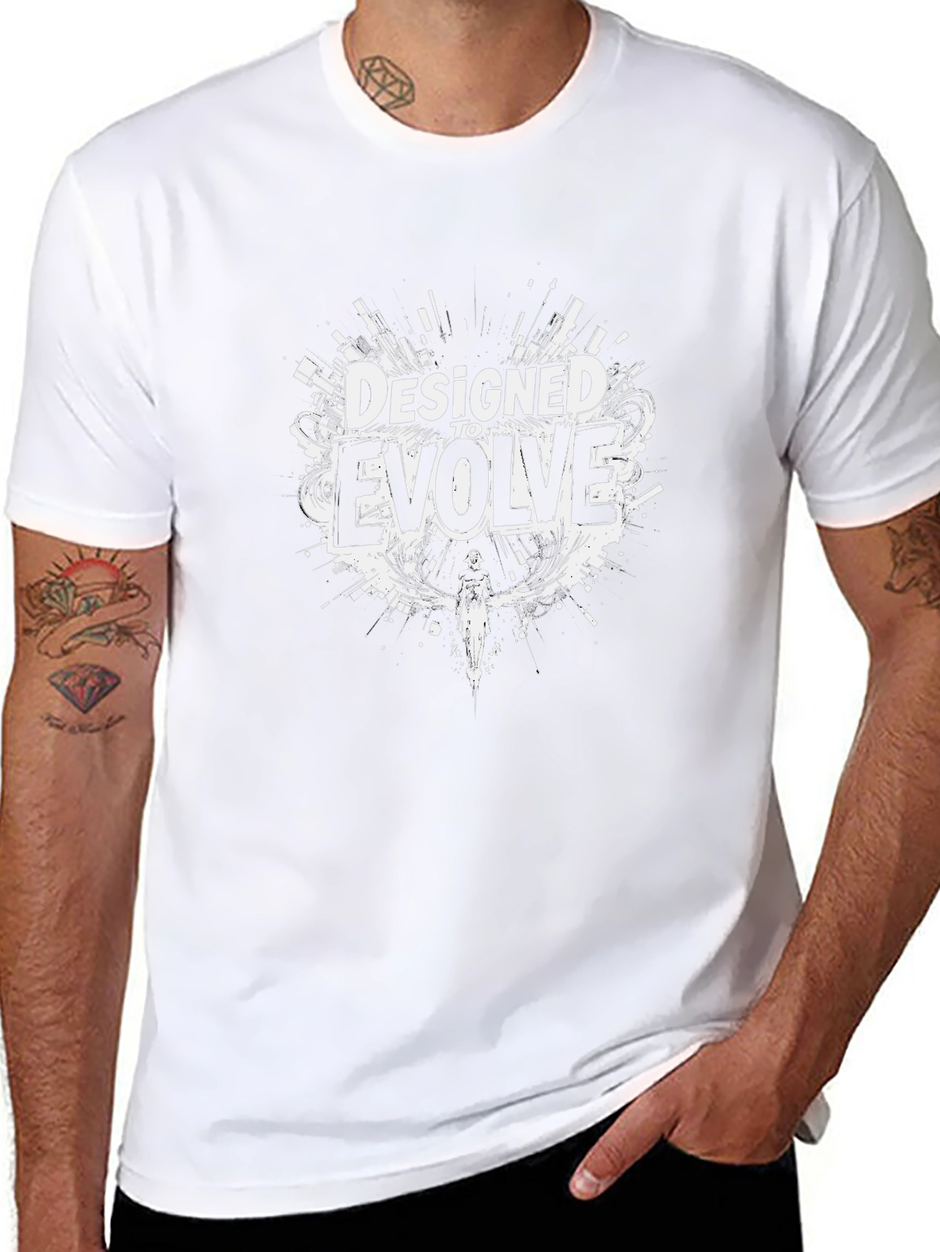 Designed to Evolve Black Graphic T-Shirt