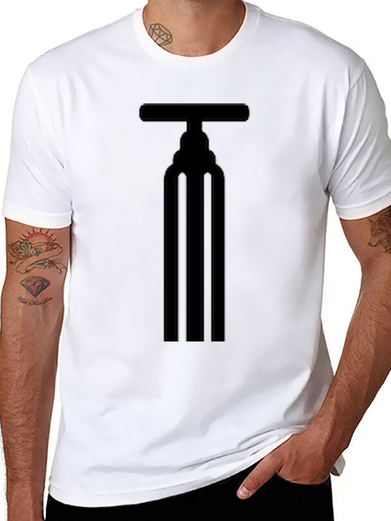 Mens Black Wine Opener Graphic T-Shirt