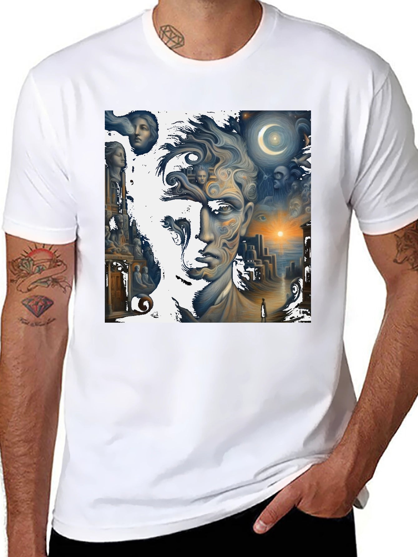 Surreal Dreamscape Graphic Tee - Unique Art Shirt