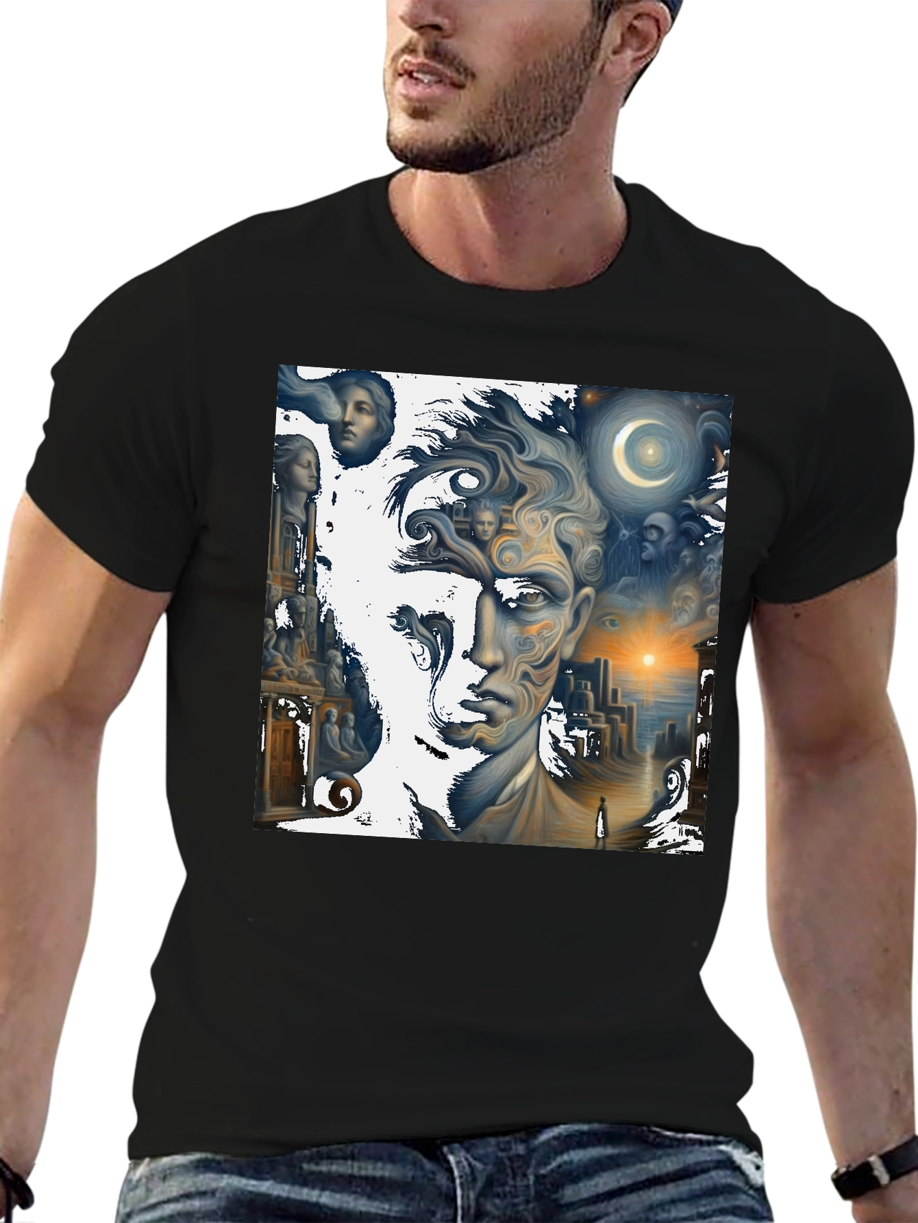 Surreal Dreamscape Graphic Tee - Unique Art Shirt
