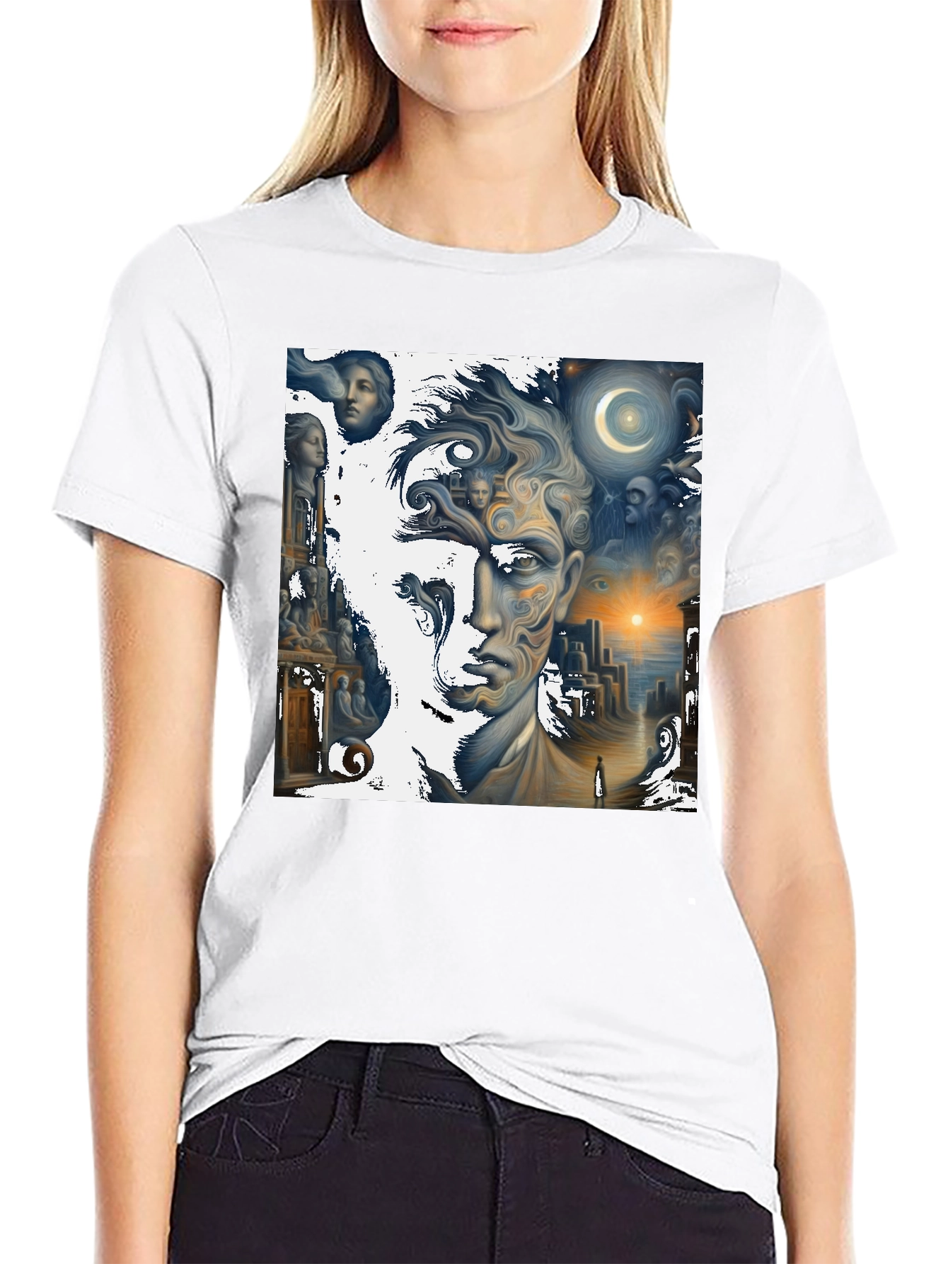 Surreal Dreamscape Graphic Tee - Unique Art Shirt