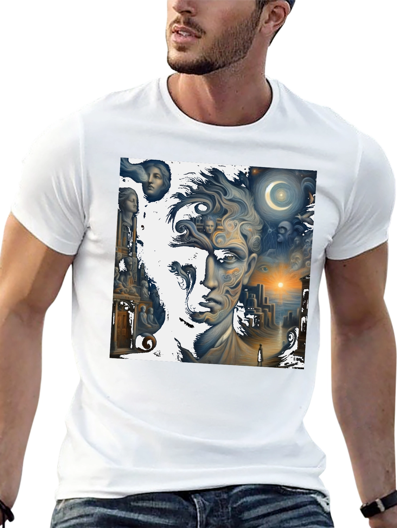 Surreal Dreamscape Graphic Tee - Unique Art Shirt