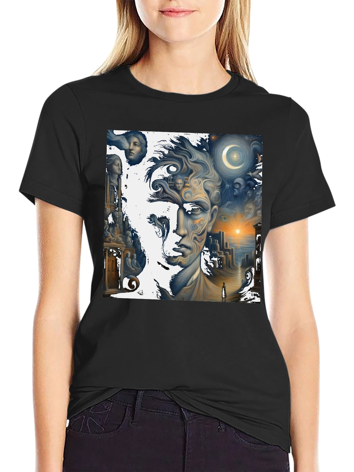 Surreal Dreamscape Graphic Tee - Unique Art Shirt