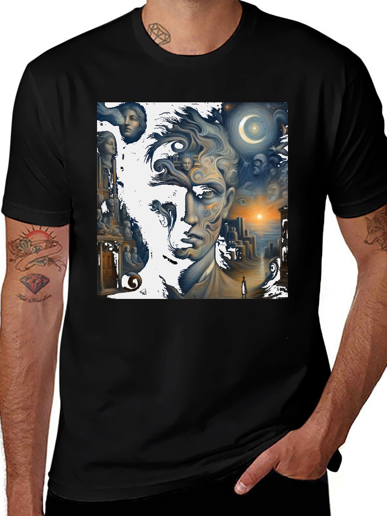Surreal Dreamscape Graphic Tee - Unique Art Shirt