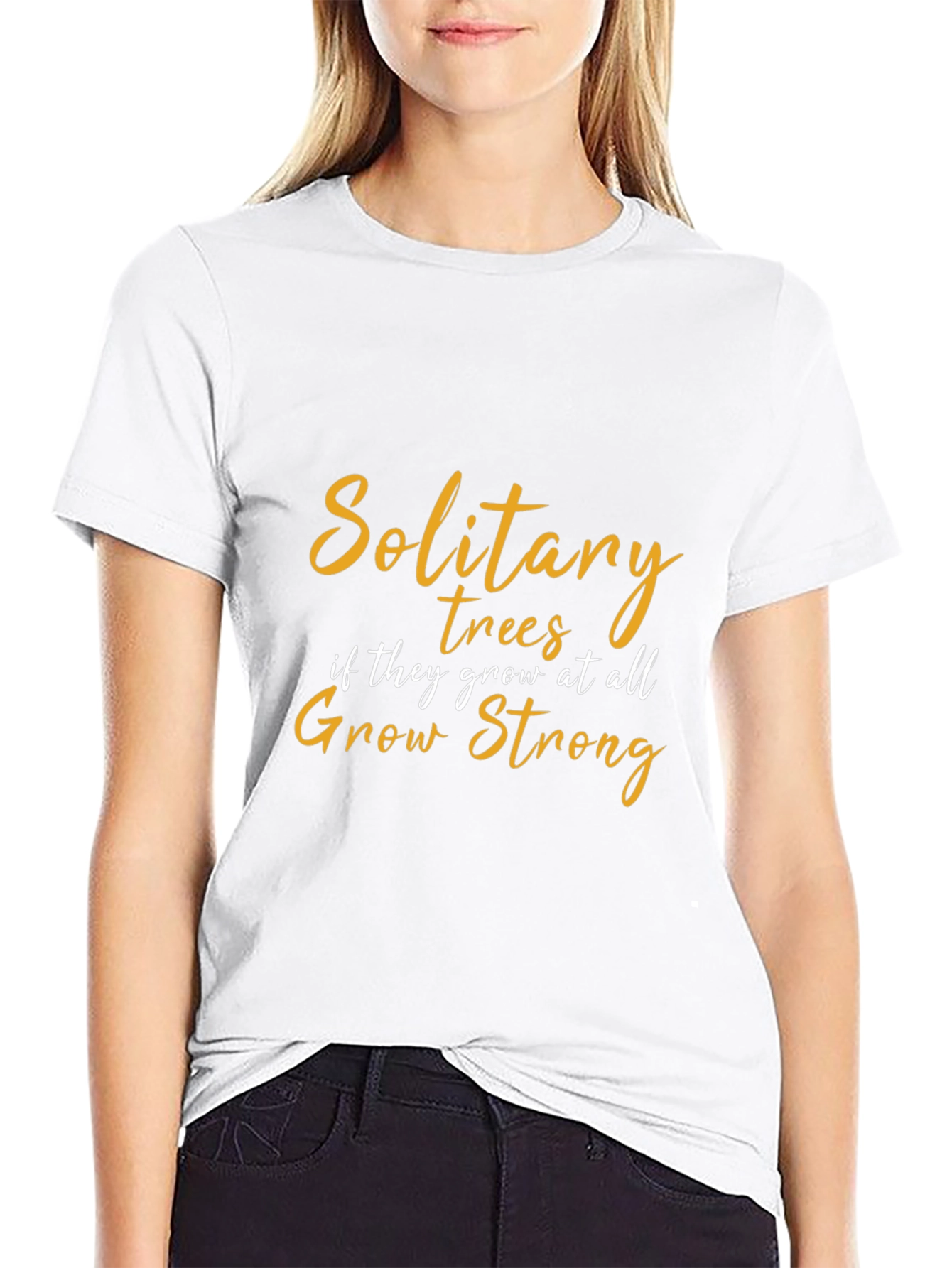Solitary Trees Grow Strong Black T-Shirt