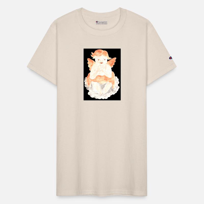 Angel child with wings on black background