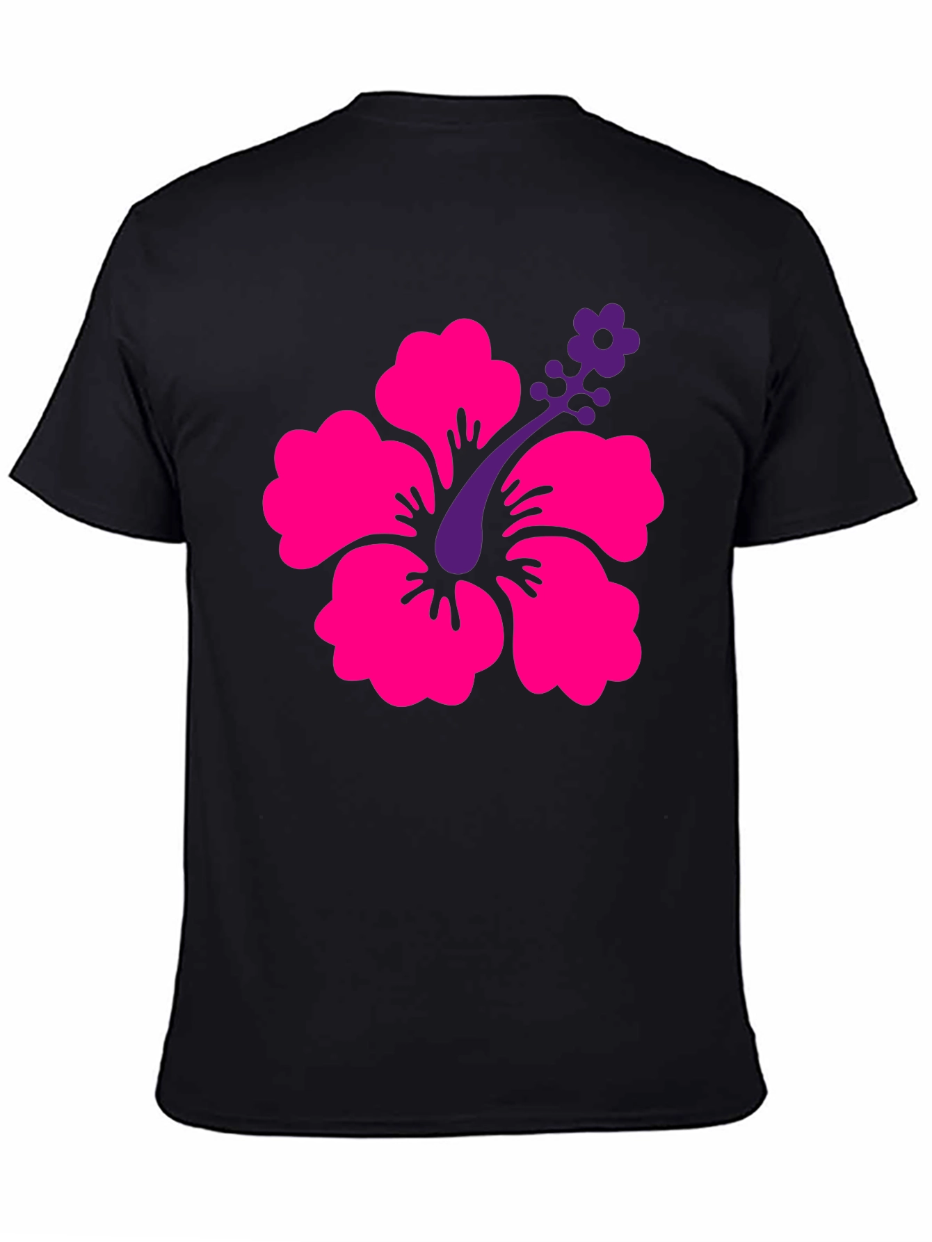 Tropical Hibiscus Graphic Tee - Black