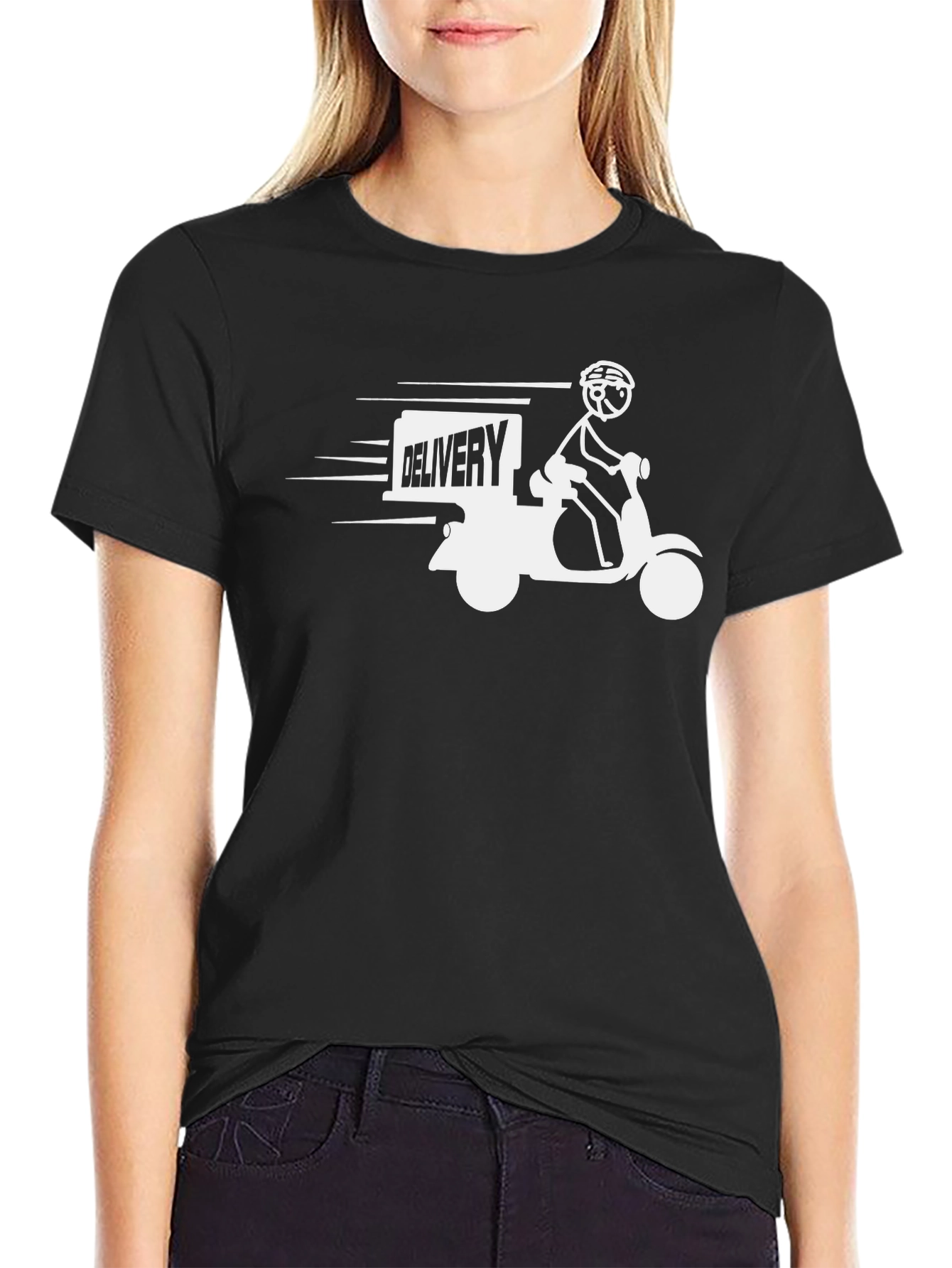 Delivery Scooter Graphic Tee - Black