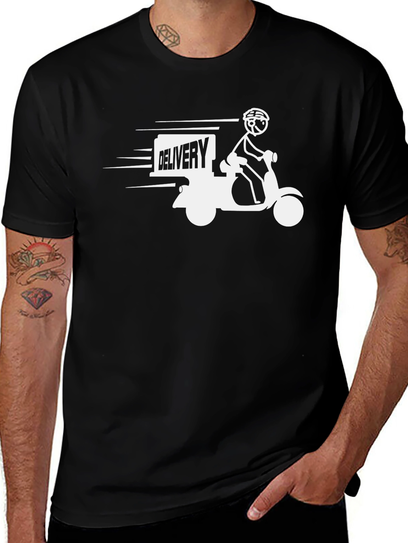 Delivery Scooter Graphic Tee - Black