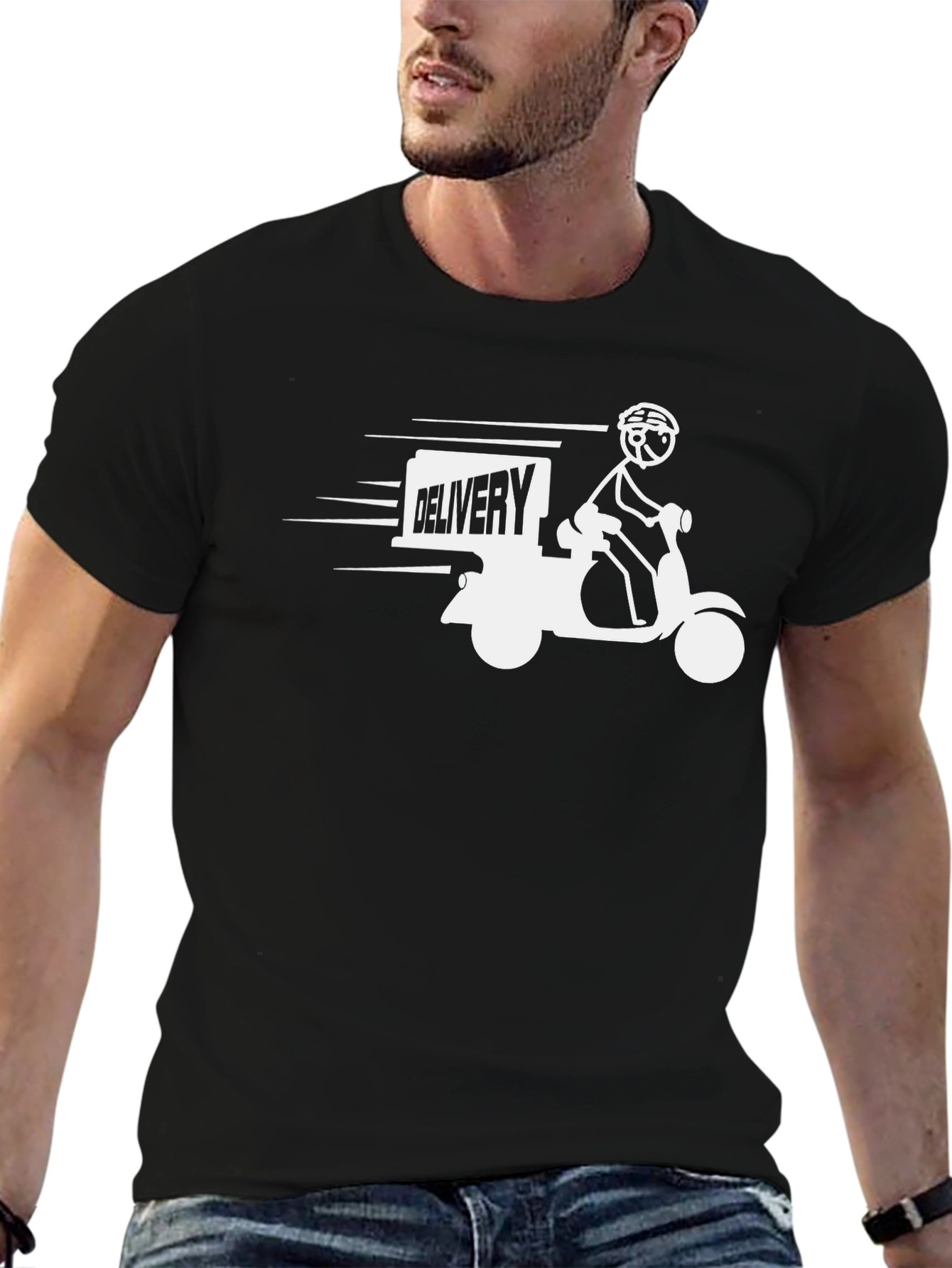 Delivery Scooter Graphic Tee - Black