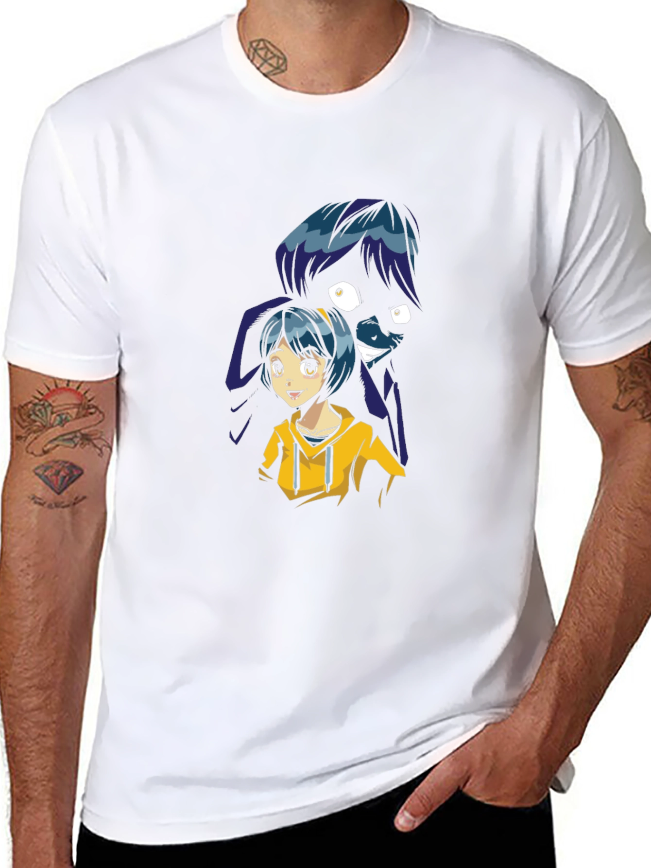 Anime Girl Graphic Black T-Shirt