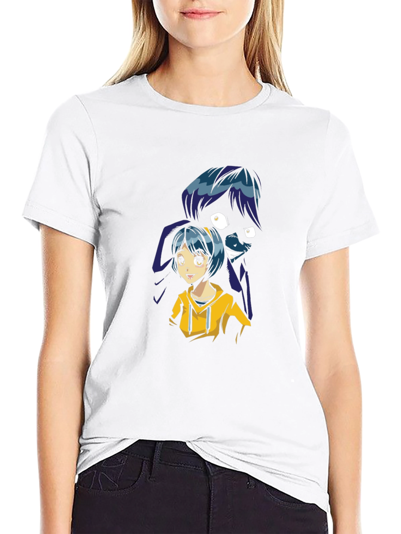 Anime Girl Graphic Black T-Shirt