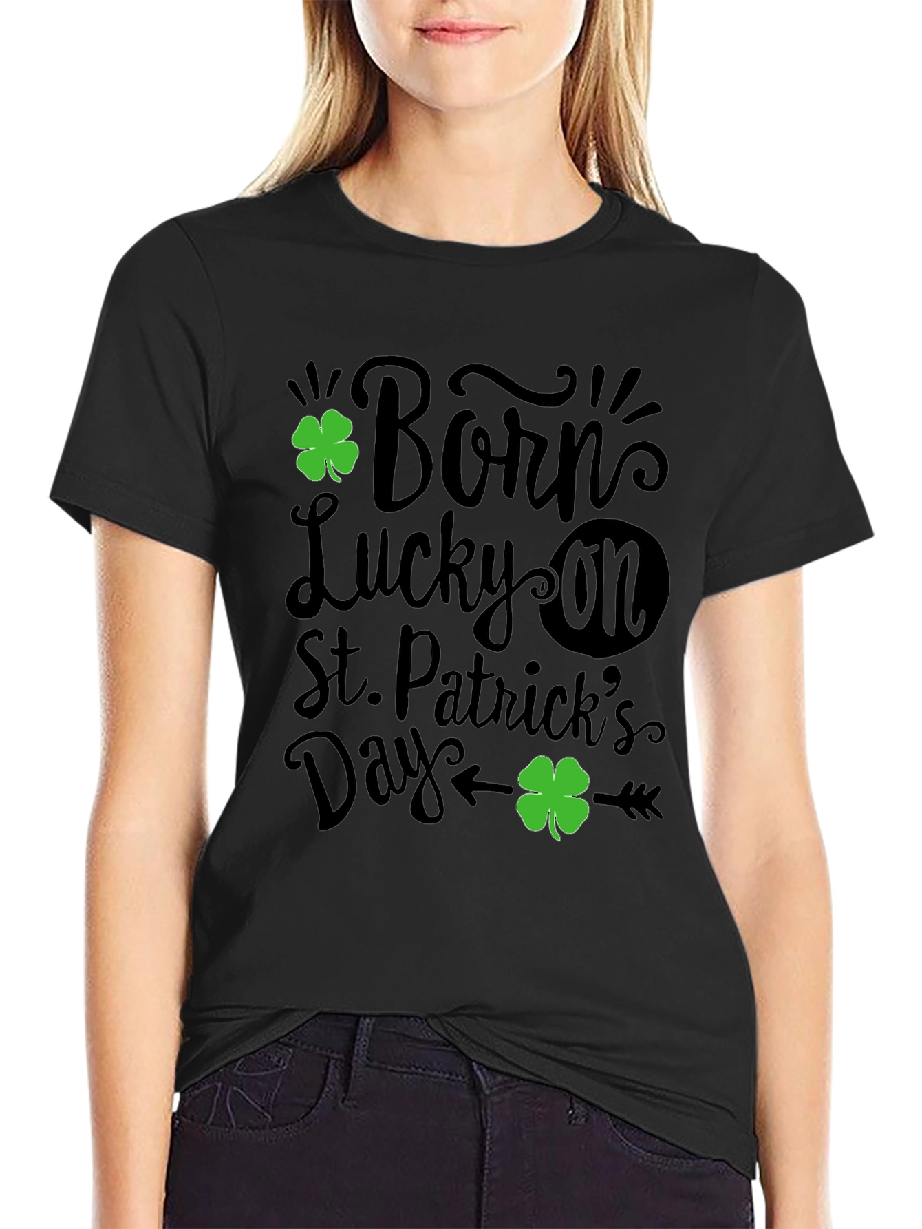 Born Lucky St. Patricks Day Graphic T-Shirt
