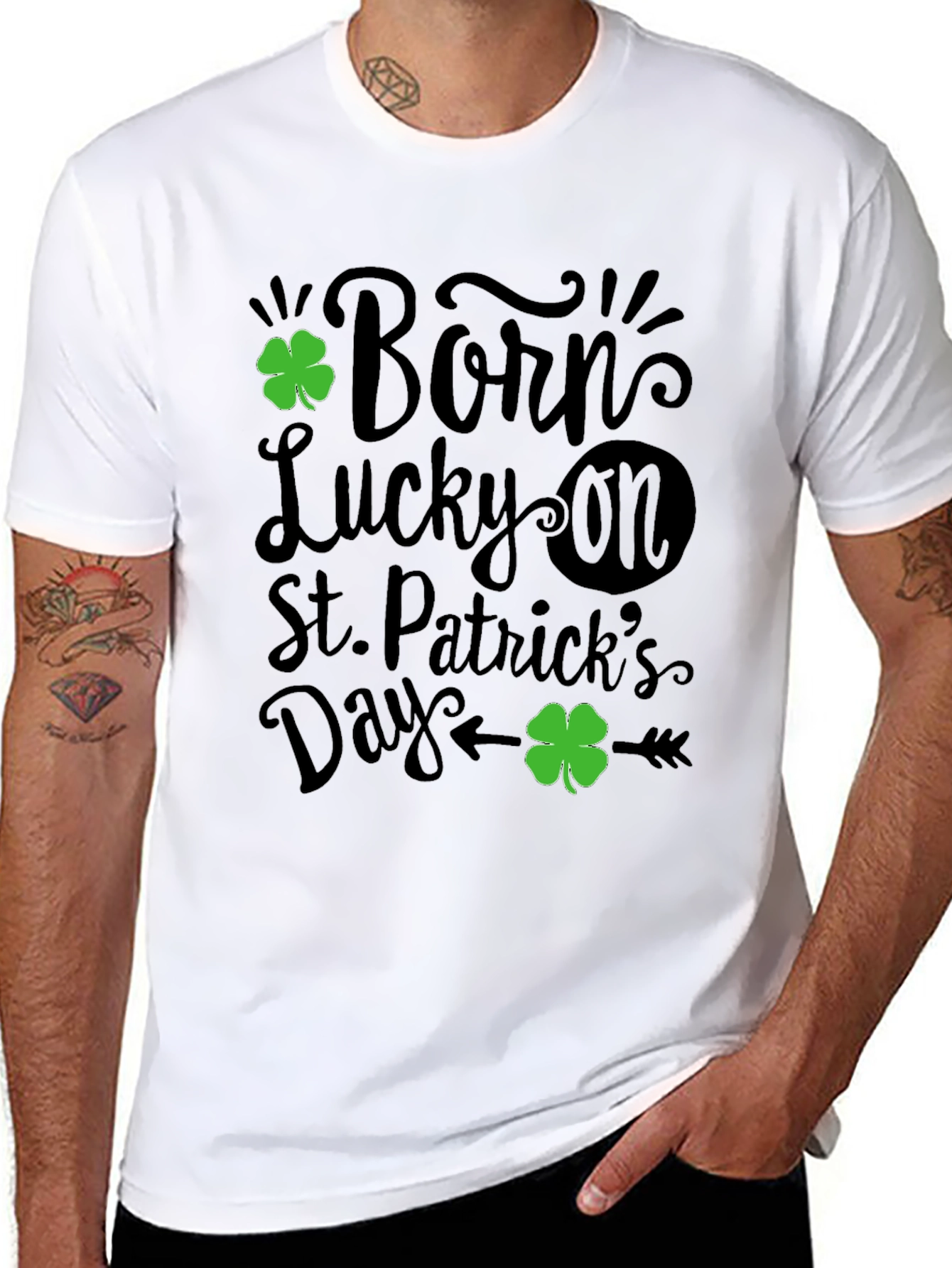 Born Lucky St. Patricks Day Graphic T-Shirt
