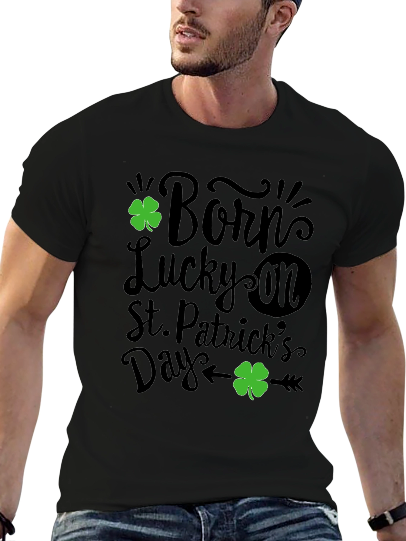 Born Lucky St. Patricks Day Graphic T-Shirt