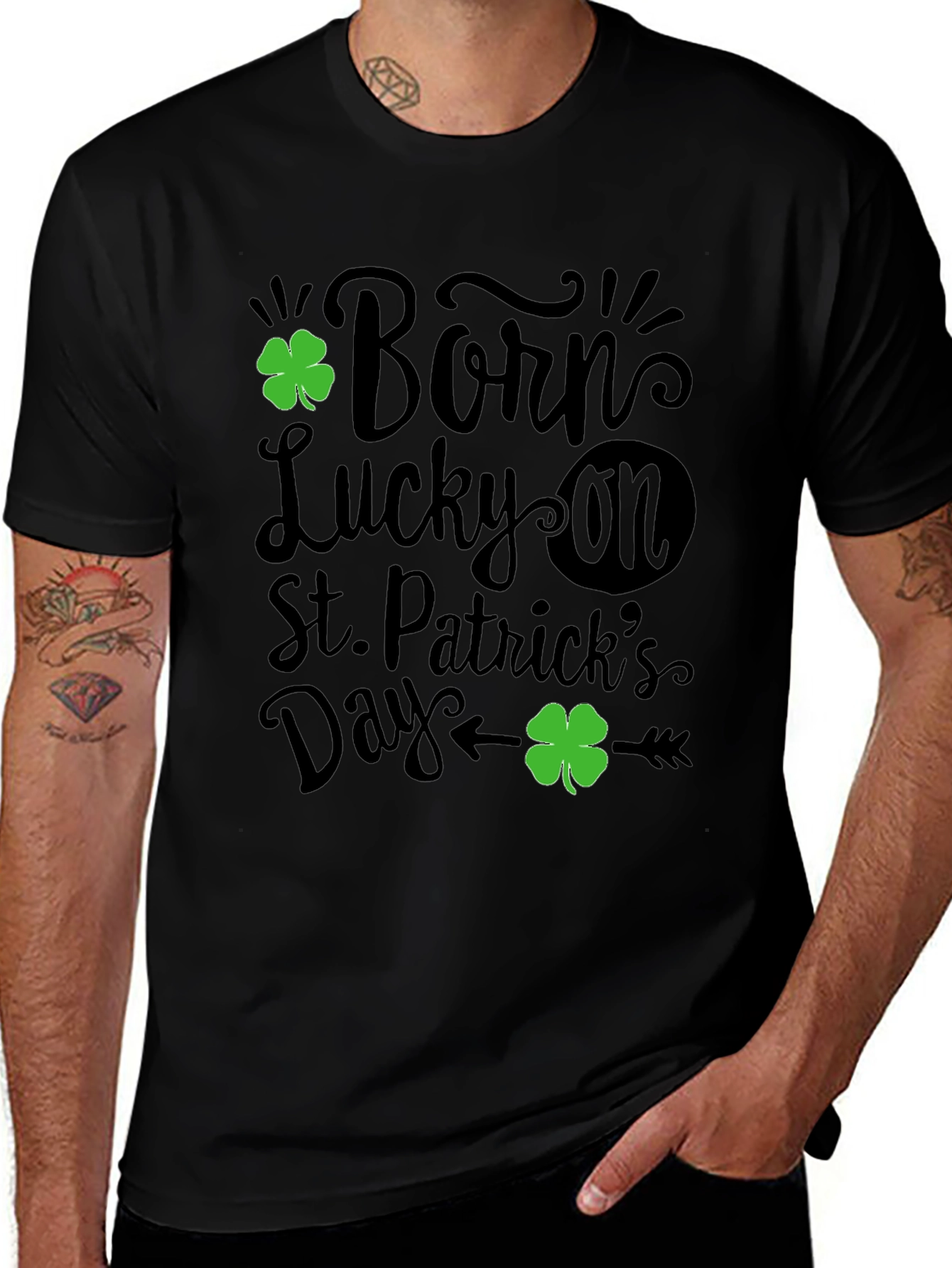 Born Lucky St. Patricks Day Graphic T-Shirt