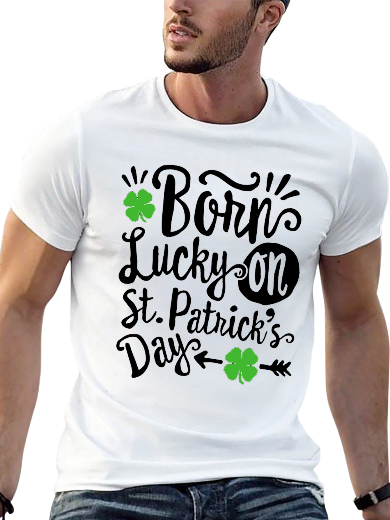 Born Lucky St. Patricks Day Graphic T-Shirt