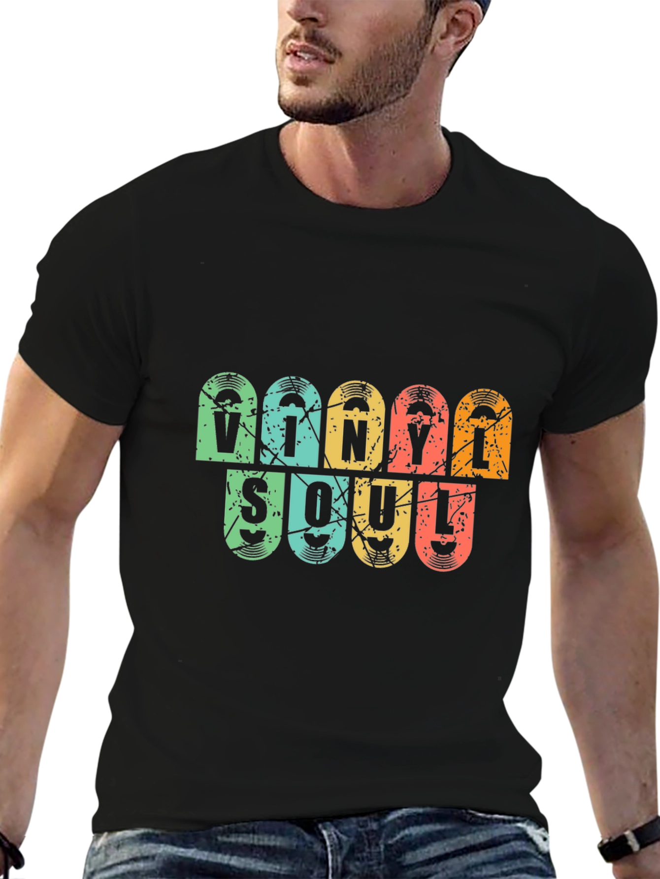 Vinyl Soul Graphic T-Shirt - Retro Music Lover Tee