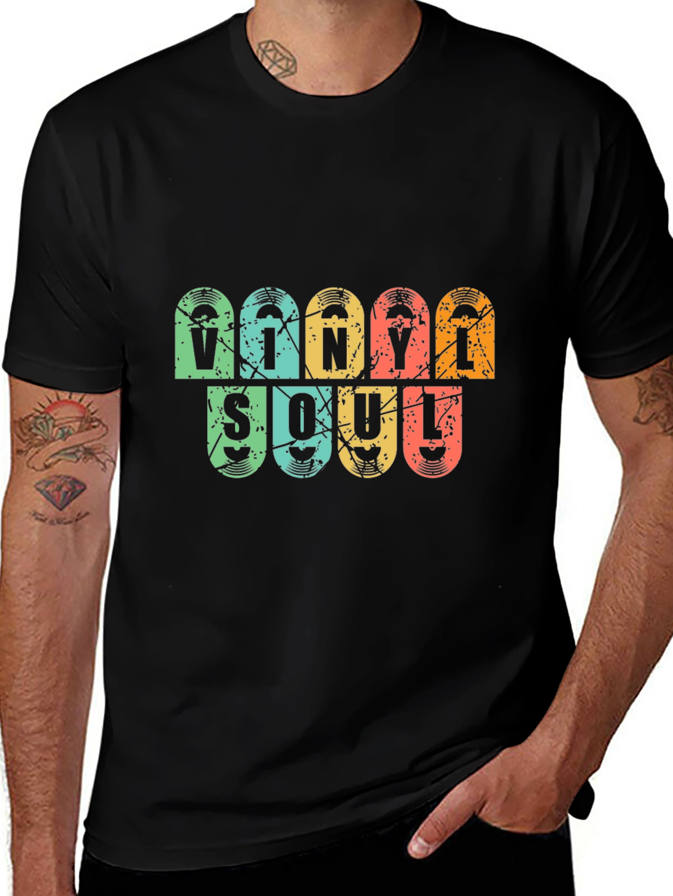 Vinyl Soul Graphic T-Shirt - Retro Music Lover Tee