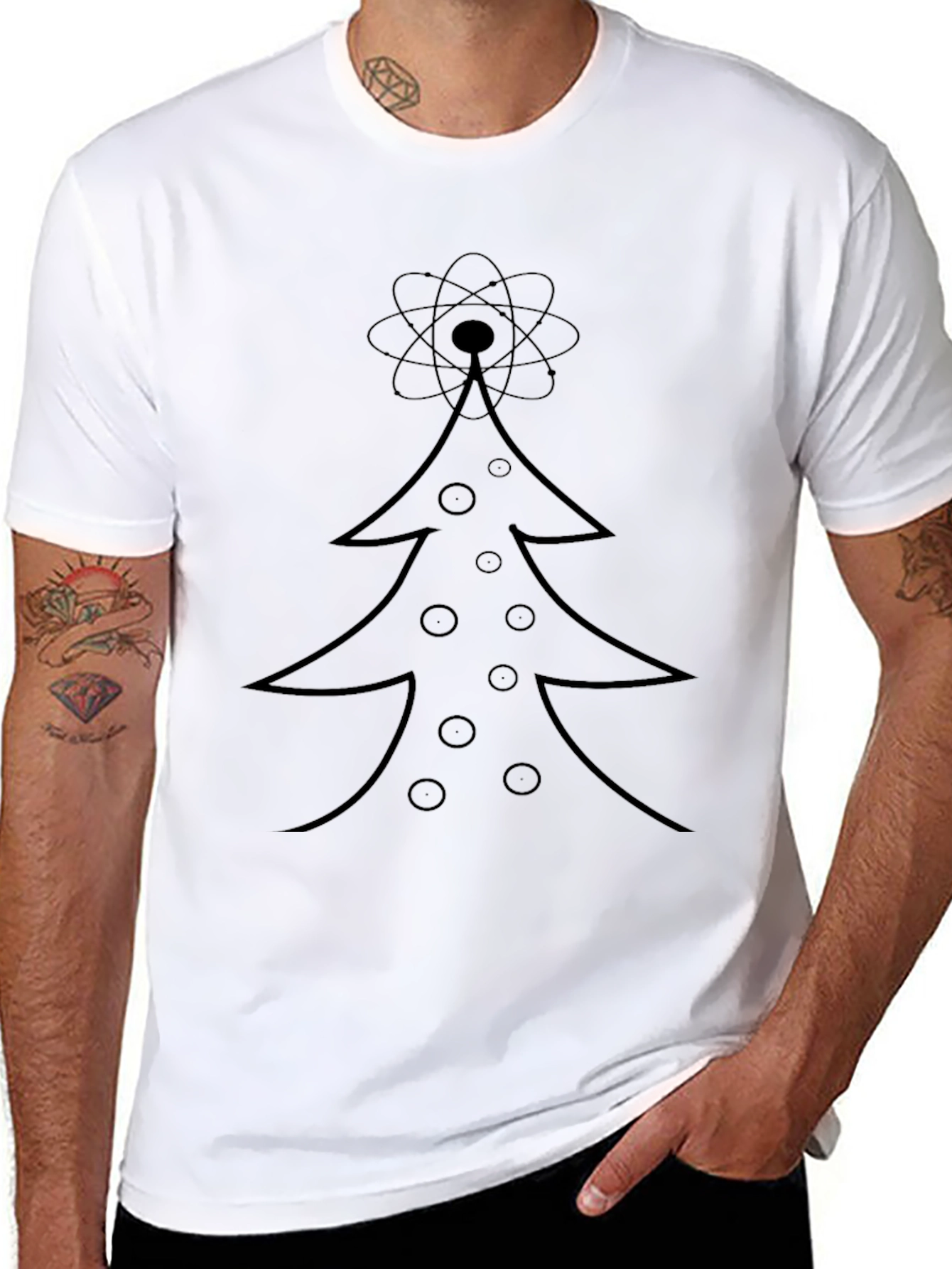 Atomic Christmas Tree Graphic T-Shirt