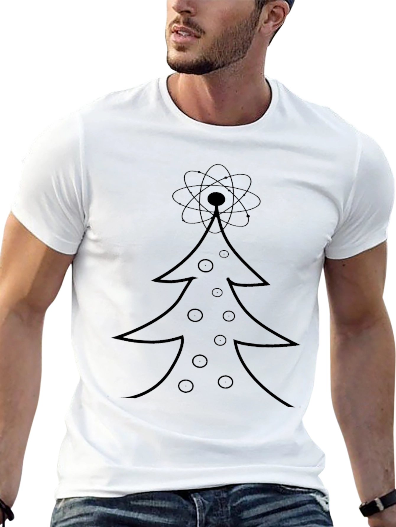 Atomic Christmas Tree Graphic T-Shirt