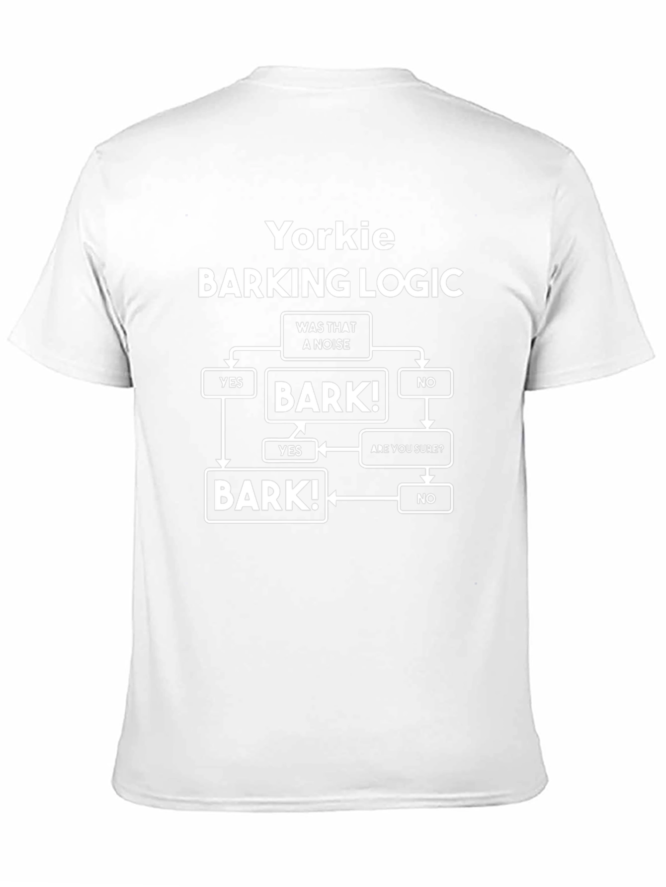 Yorkie Barking Logic Black T-Shirt Funny Dog Tee