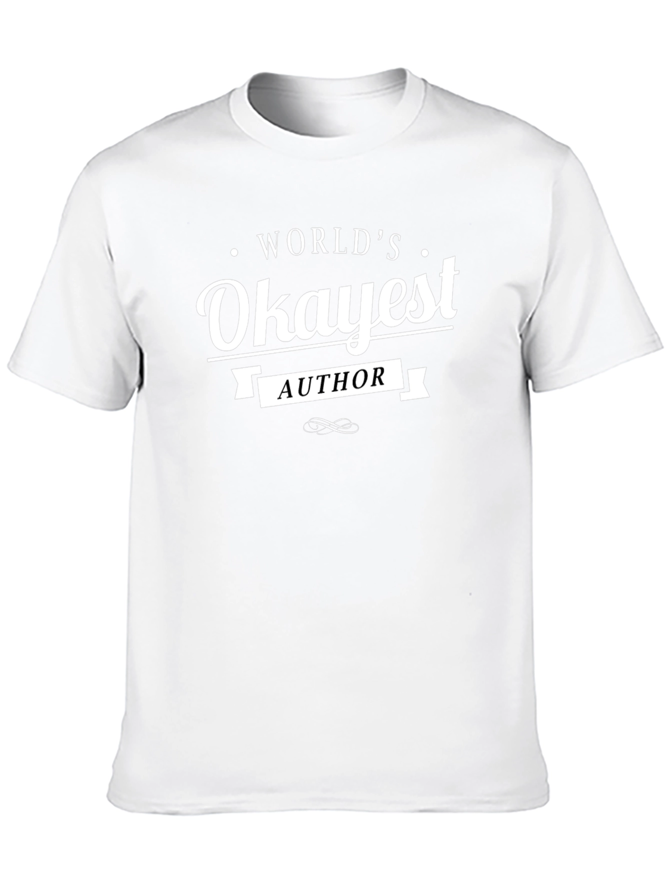 Worlds Okayest Author Black T-Shirt