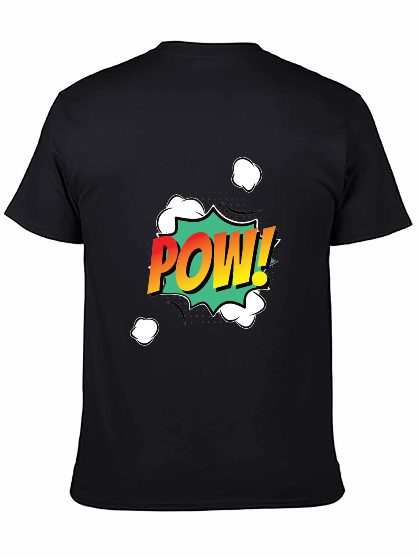 Comic Pow! Graphic Print Black T-Shirt