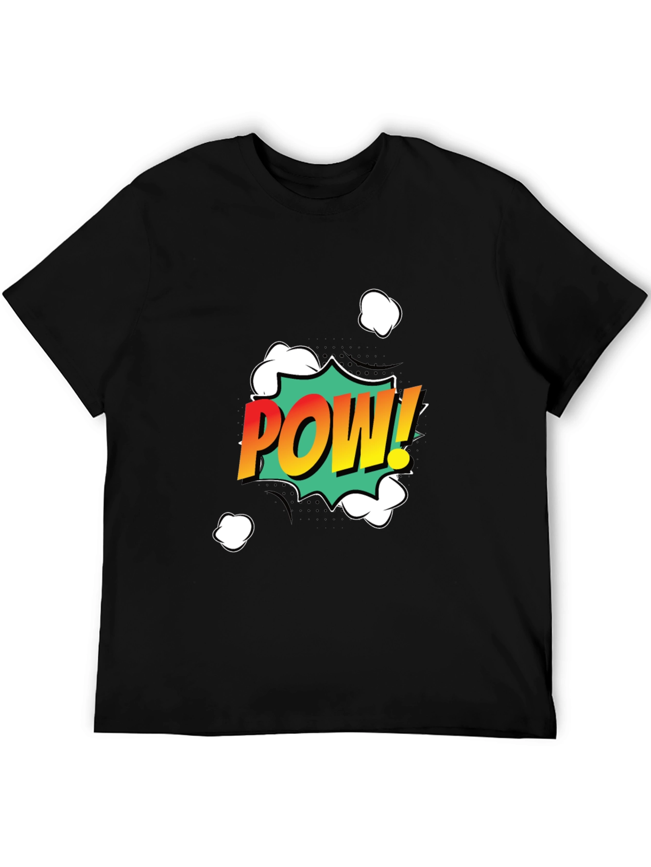 Comic Pow! Graphic Print Black T-Shirt